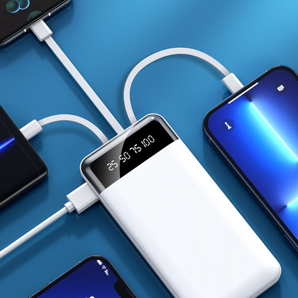 Portable Power Bank with Digital LED Display Dual USB Output 10