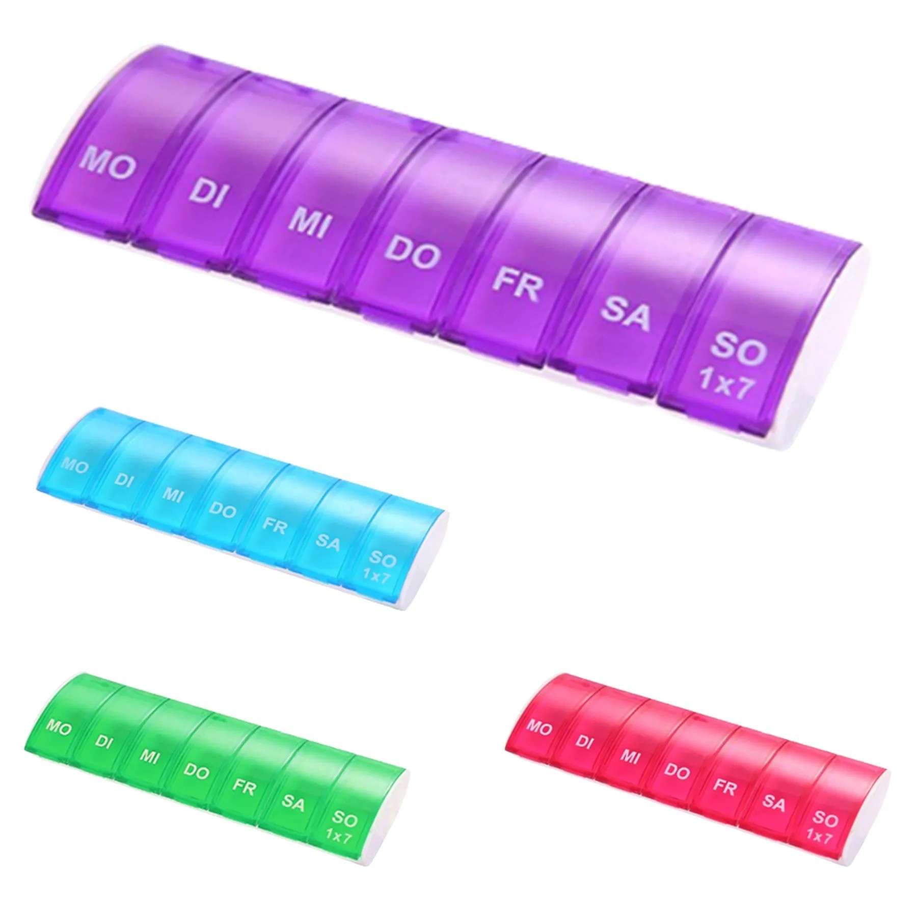 Colorful Weekly Pill Case W/7 Compartments 2