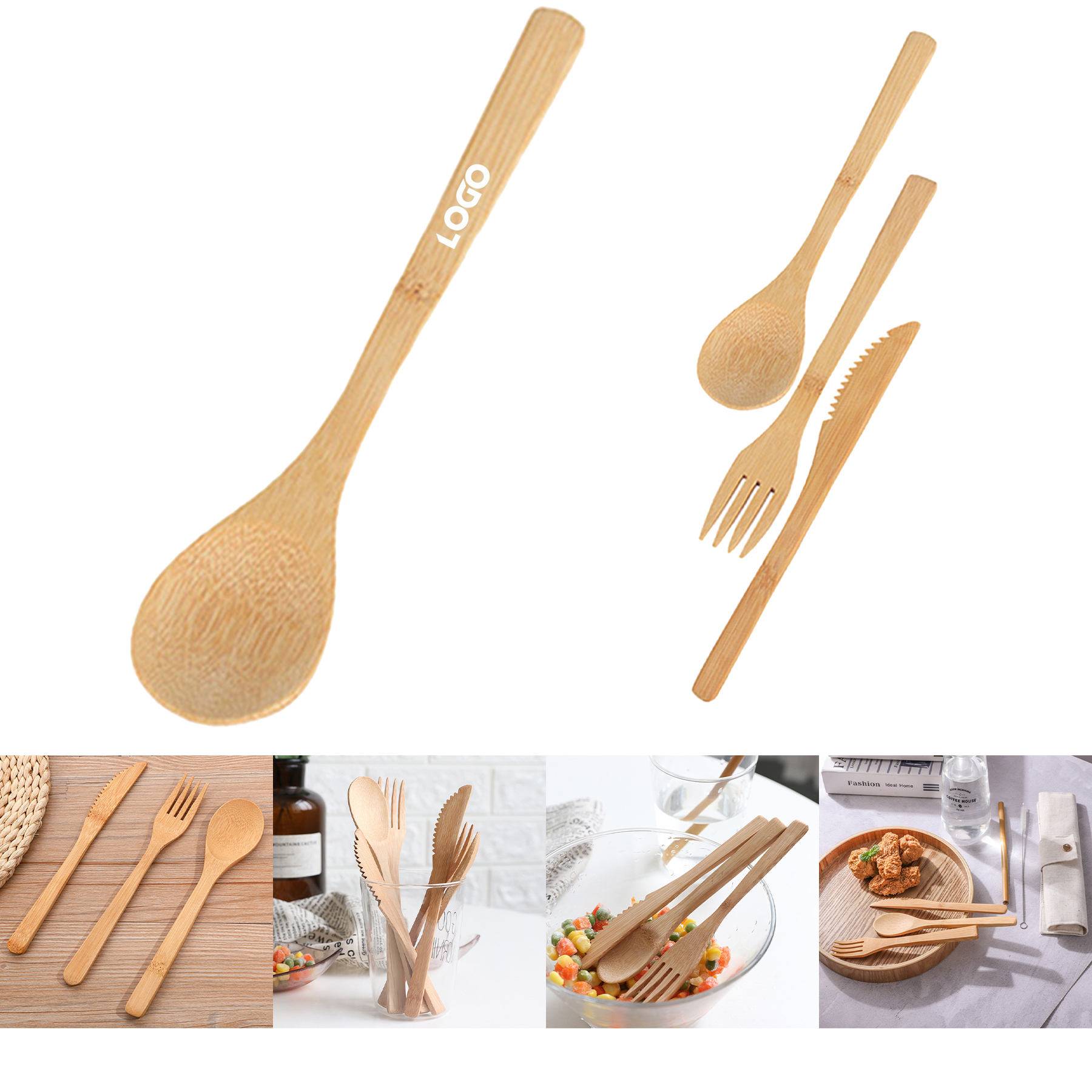 Reusable Solid Bamboo Teaspoons 1