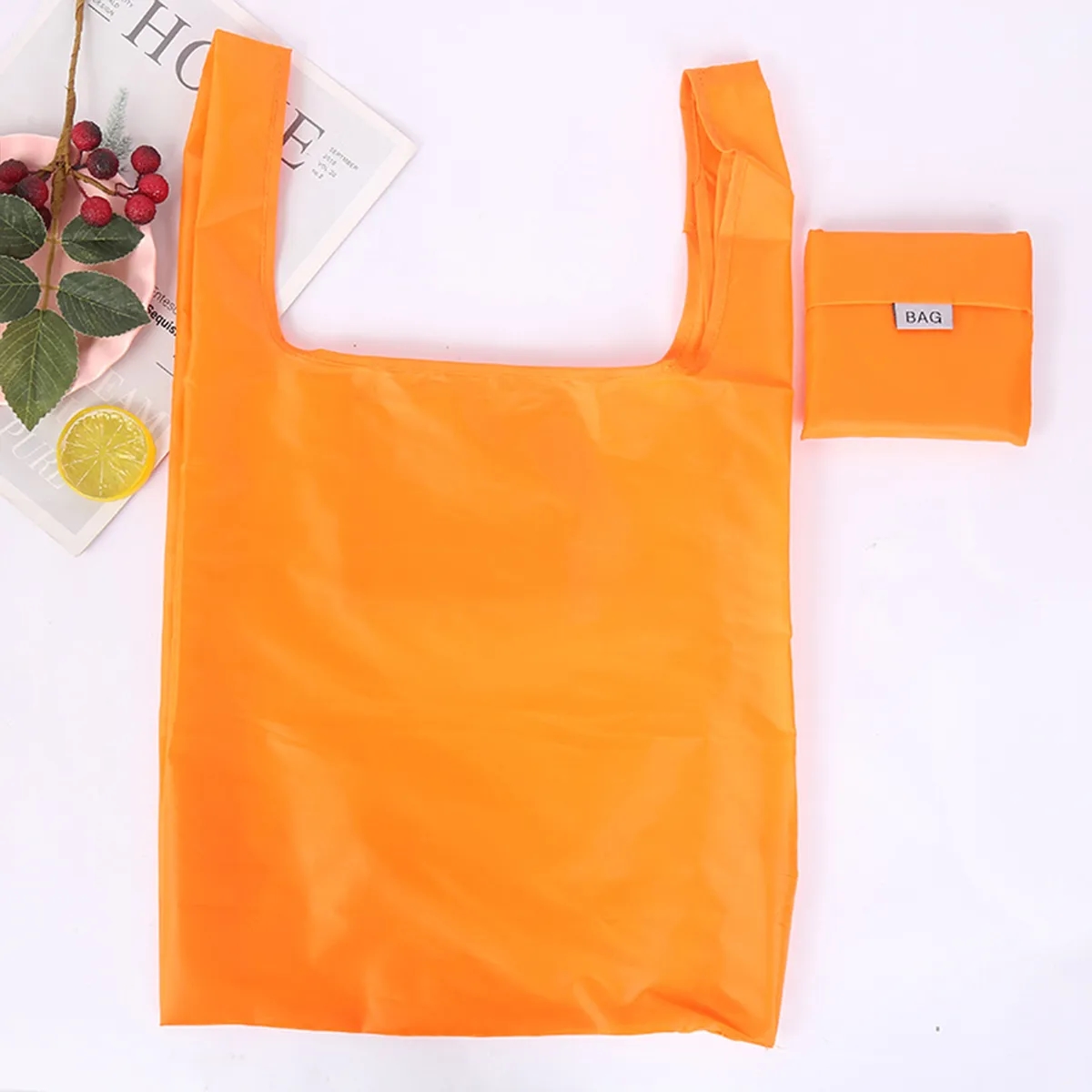 Large Reusable Shopping Foldable Polyester Tote Grocery Bag 2