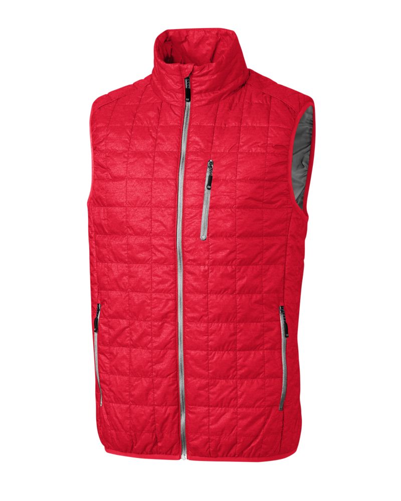 Cutter & Buck Rainier Recycled Insulated Puffer Mens Big & Tall Full Zip Vest Big & Tall 48