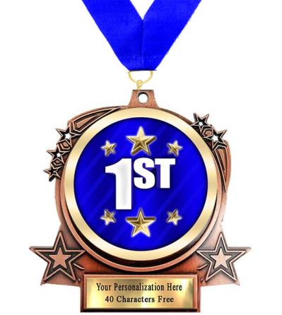 Medallion: 3" Rotating Stars Insert Medal with Met 1