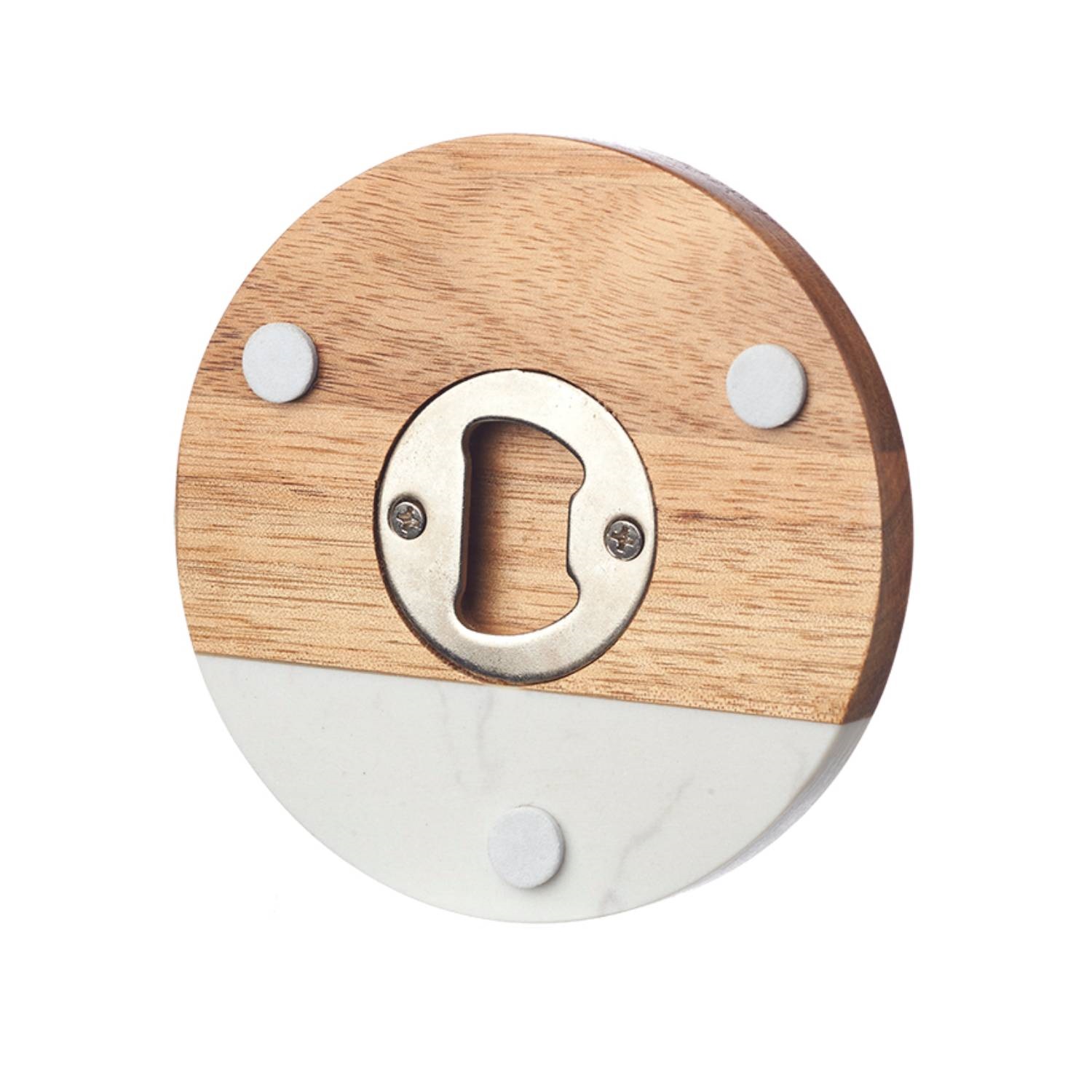 Wood and Marble Coaster with Opener 3