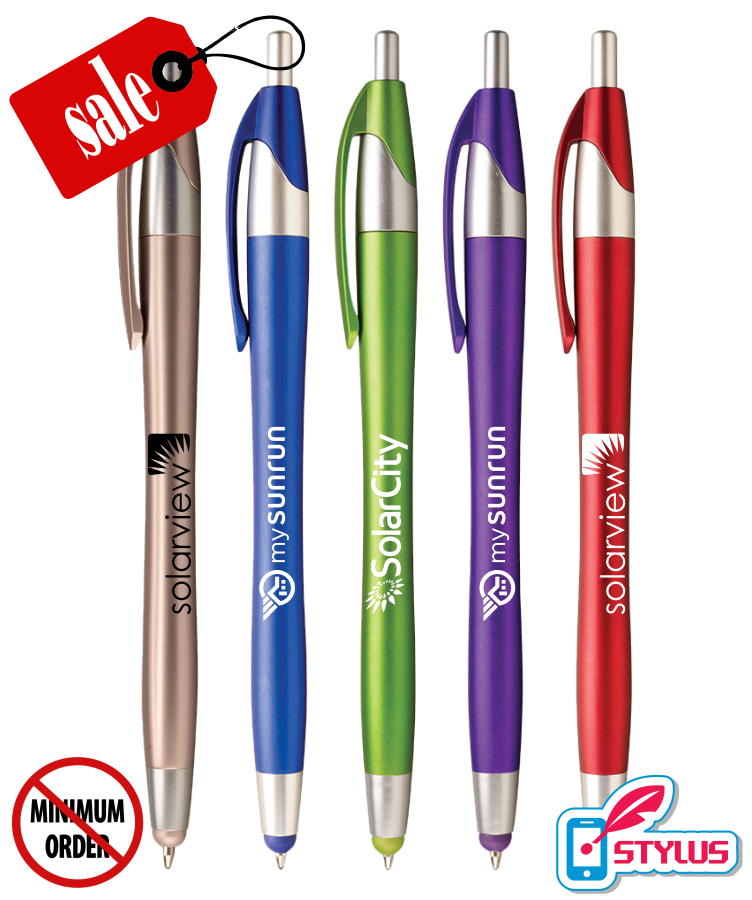 Closeout Spring Colored "Elegant" Stylus Click Pen - No Minimum 2