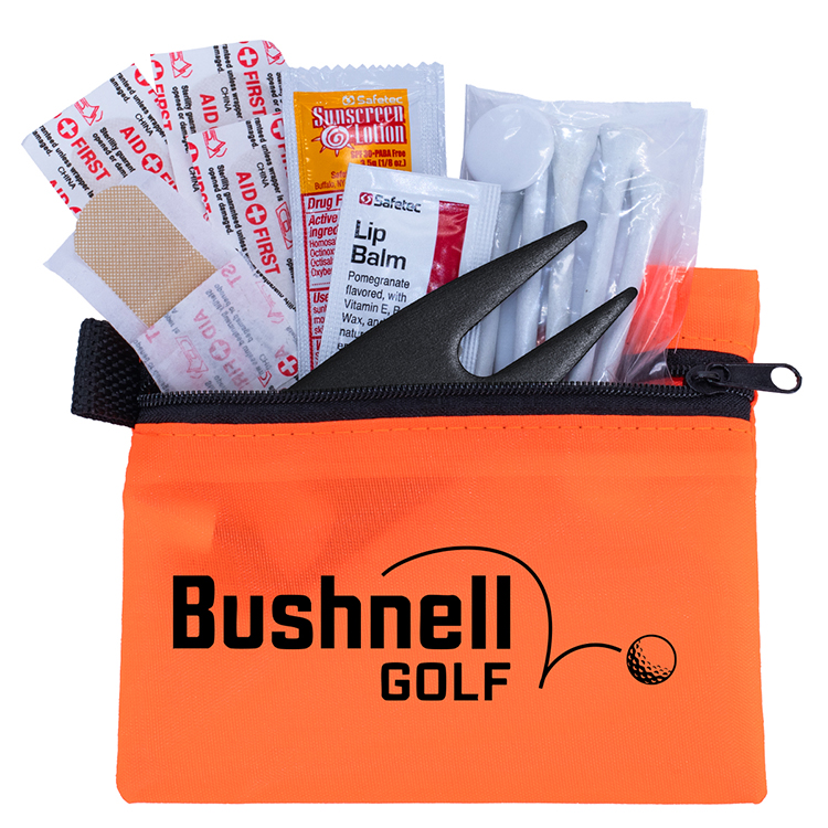 "DEL MONTE" 14 Piece Golf Kit Components inserted into Zipper Pack 13