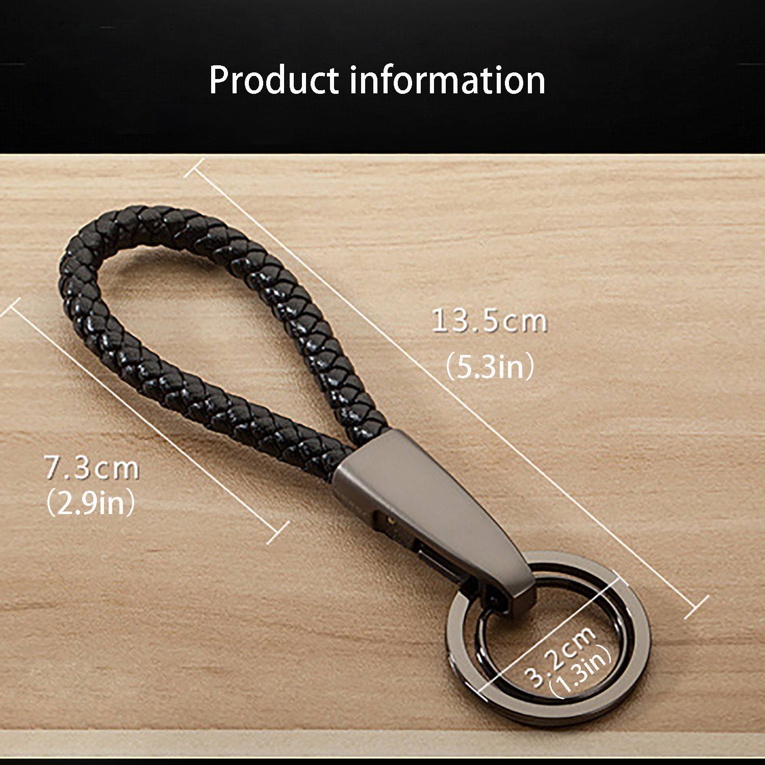 Handmade Braided Microfiber Leather Keychain 12