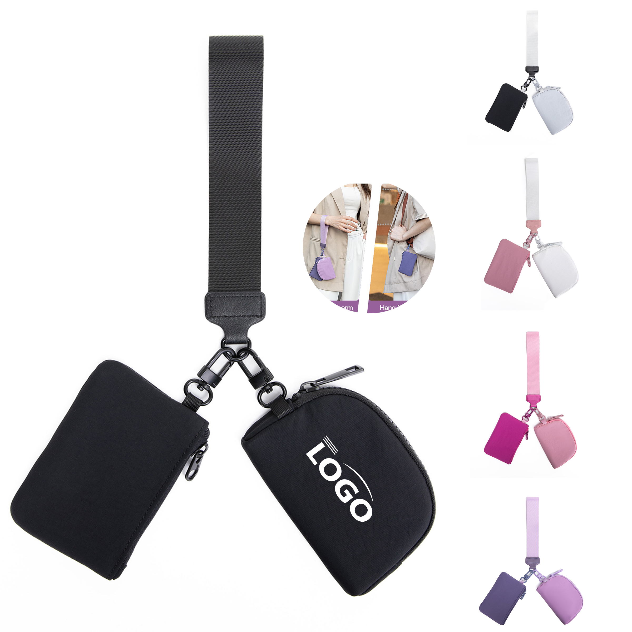 Compact Nylon Wrist Bag for Cards and Cash 5