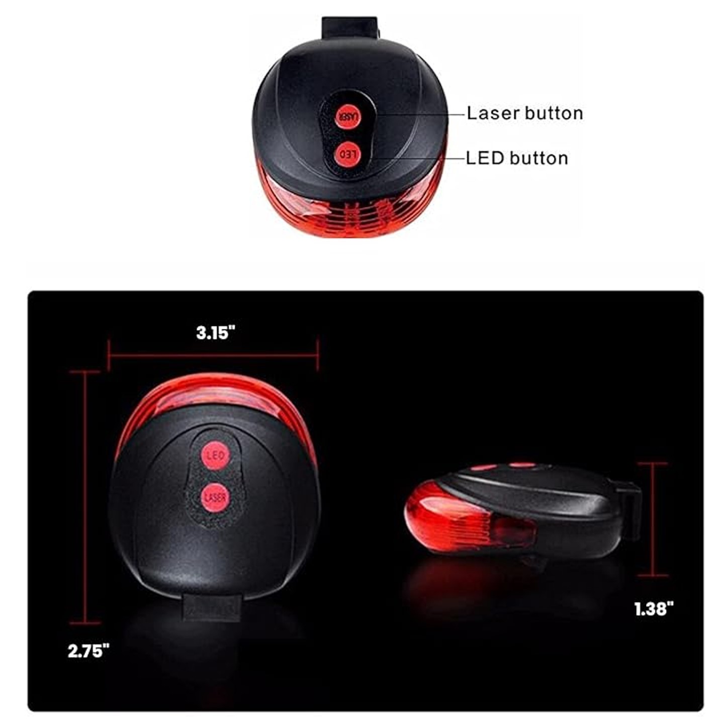 7 Modes Red Lights 5 LED Bike Taillight 4