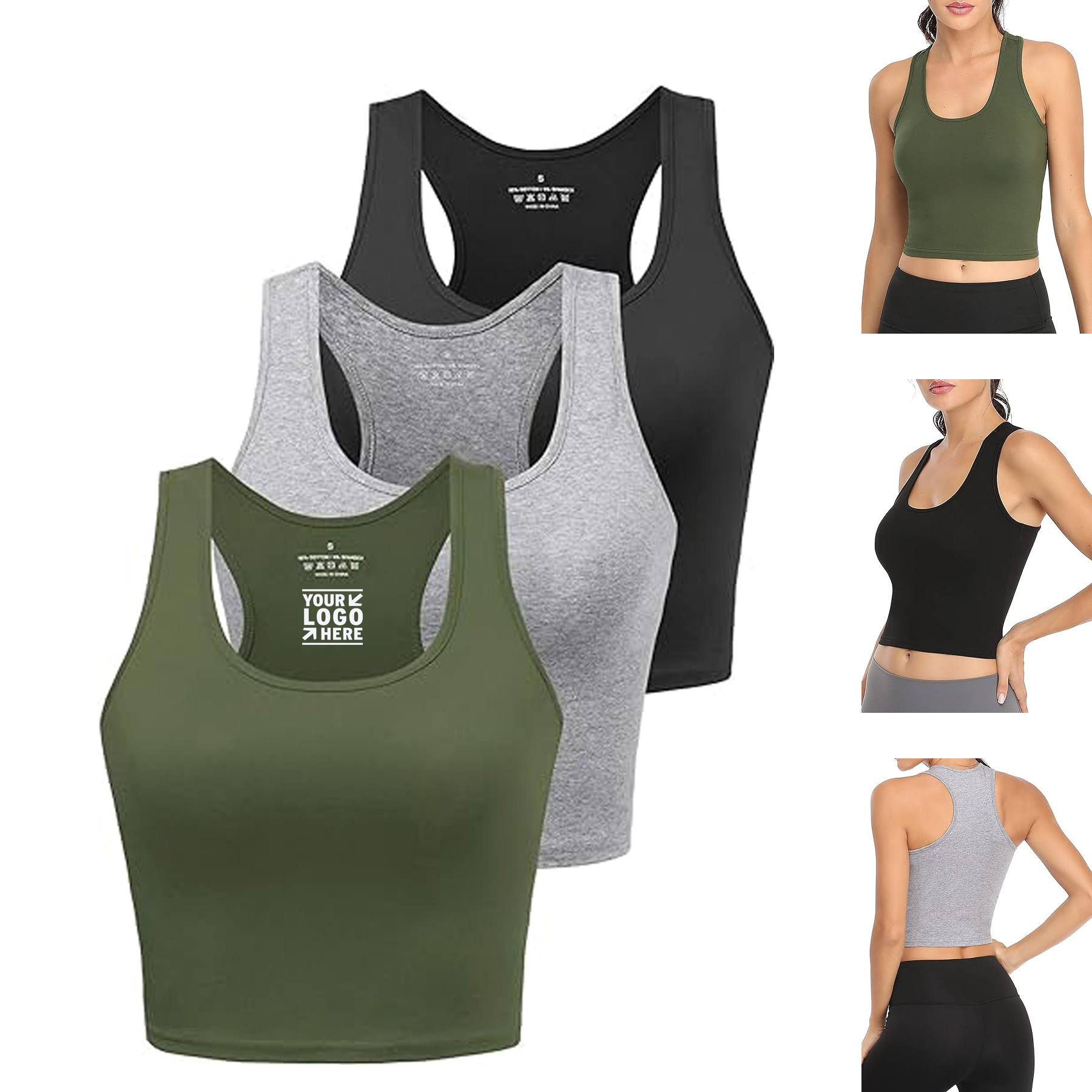 
Women Cropped Workout Sports Crop Tank Racerback Yoga Gym Shirt