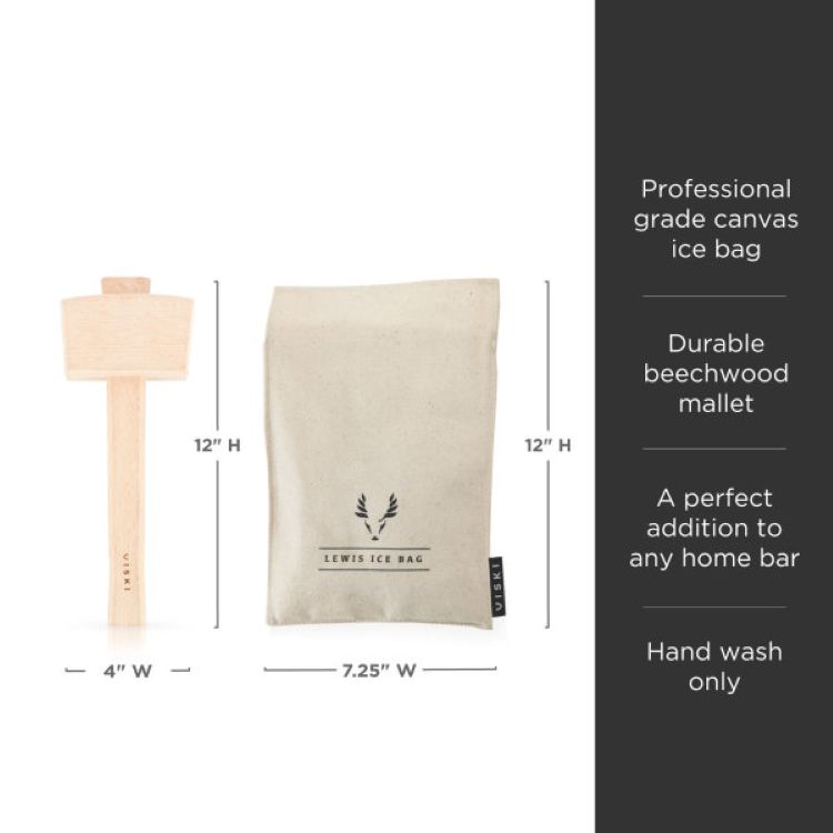 Viski® Lewis Ice Bag and Mallet 2