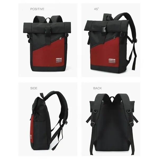 Durable Color-block Backpack Insulated Travel Bag 2