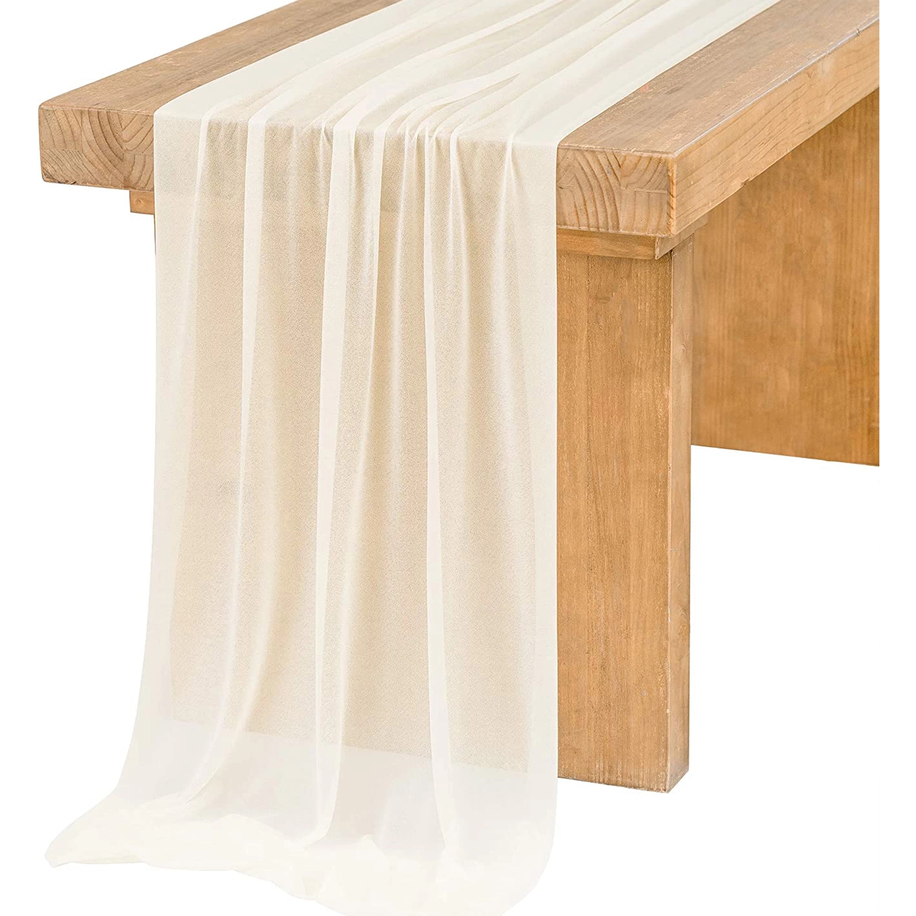Dusty Rose Sheer Table Runner for Rustic Boho Wedding 3