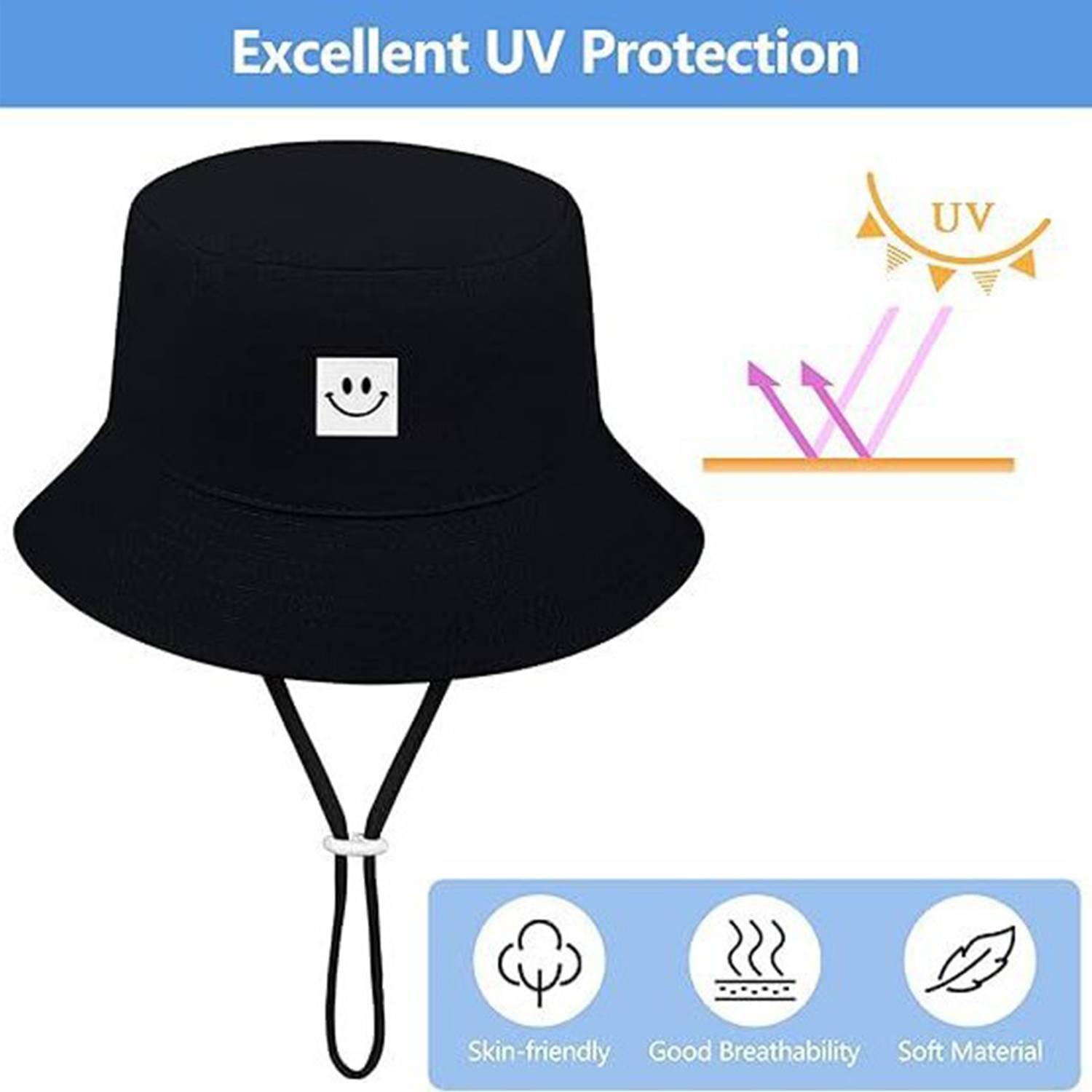 Adjustable Baby Sun Hat – Breathable Wide Brim Design 3