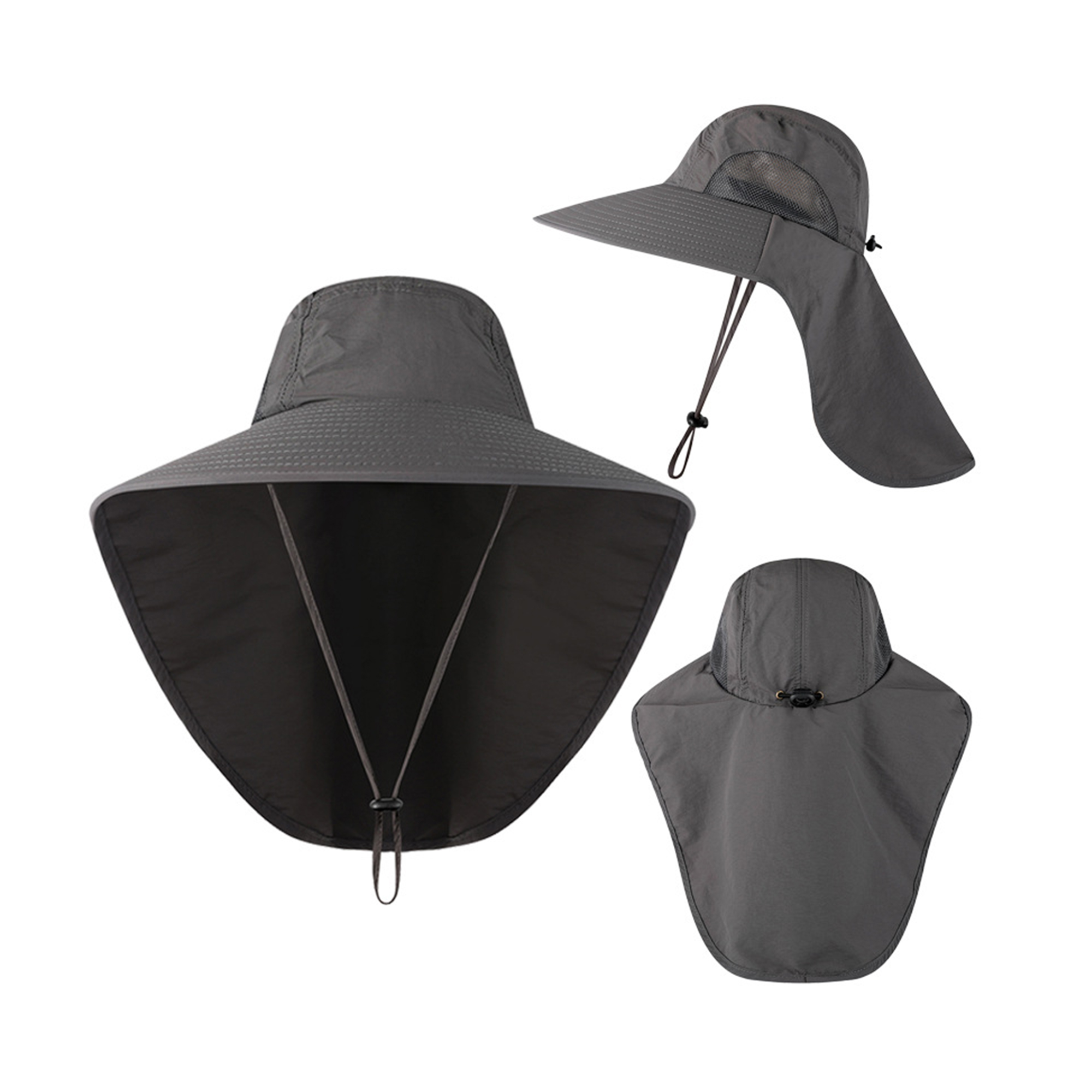 Wide Brim Sun Shield Hat With Neck Flap 3