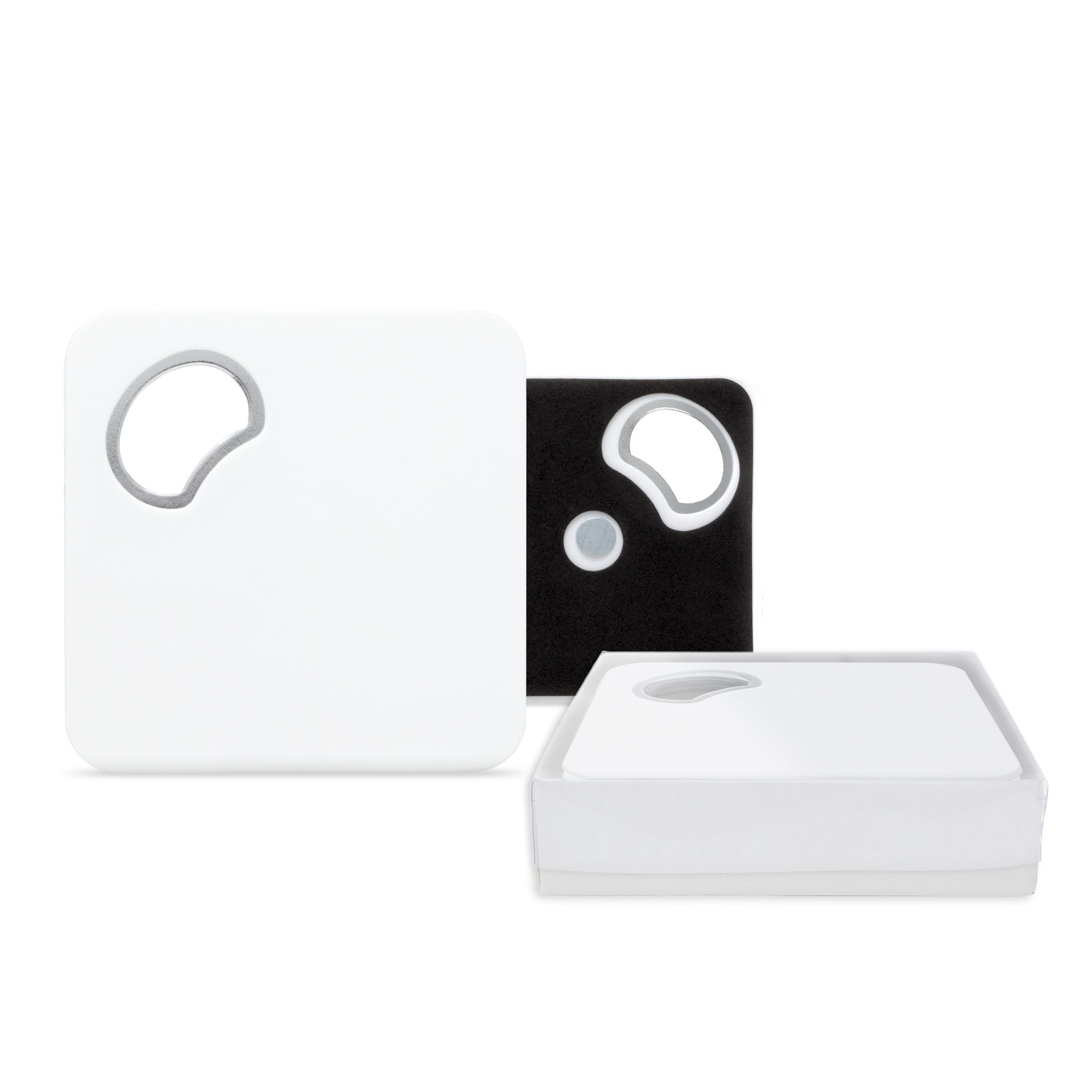 Magnetic Coaster With Bottle Opener Set