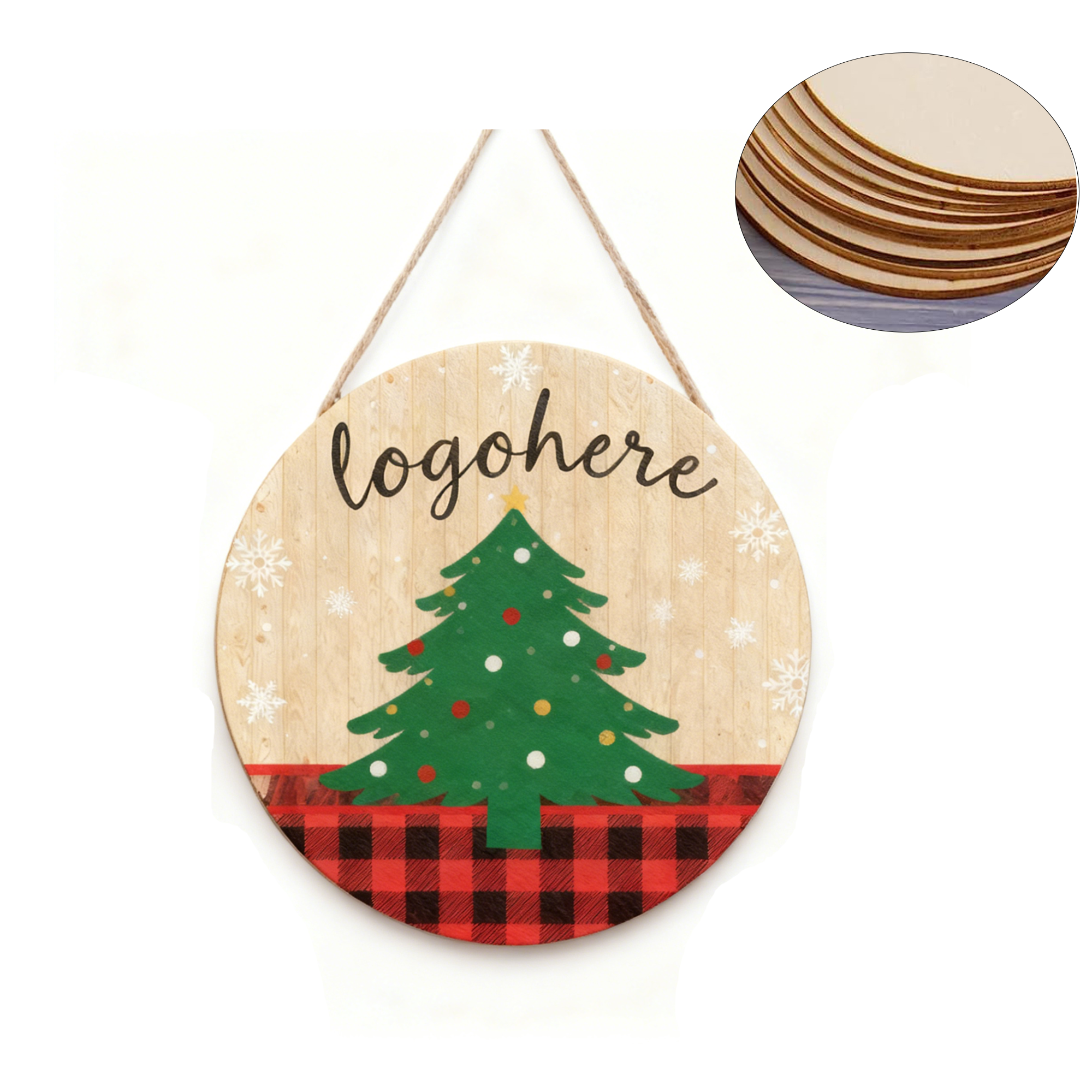 MOQ 100 Personalized Wooden Christmas Wall Hanging 2