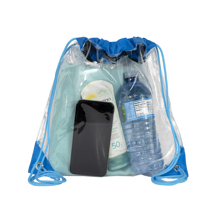 "Harris" Clear Vinyl Stadium Compliant Cinch Pack Backpack 21