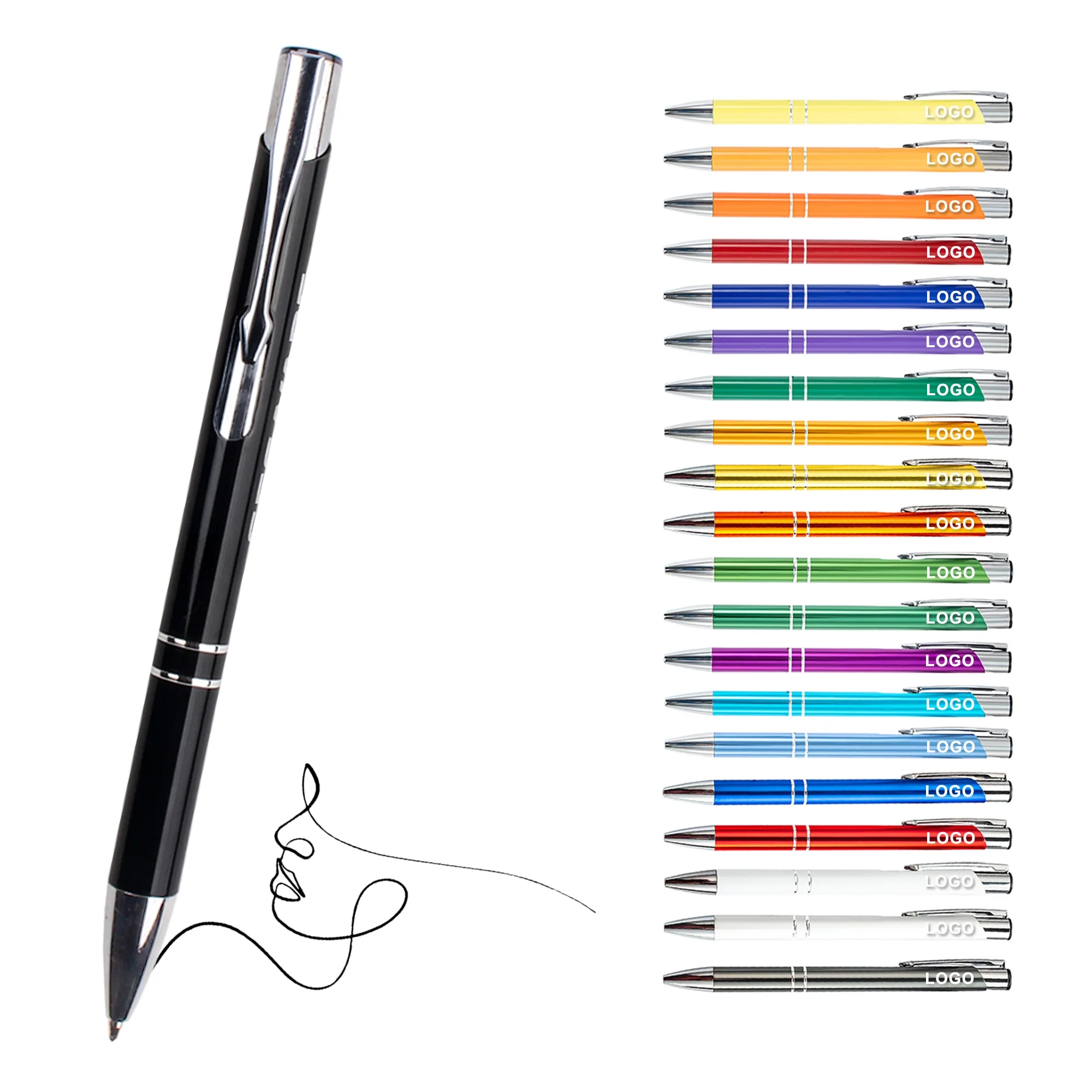 Matte Finish Aluminum Ballpoint Pen with Logo 2