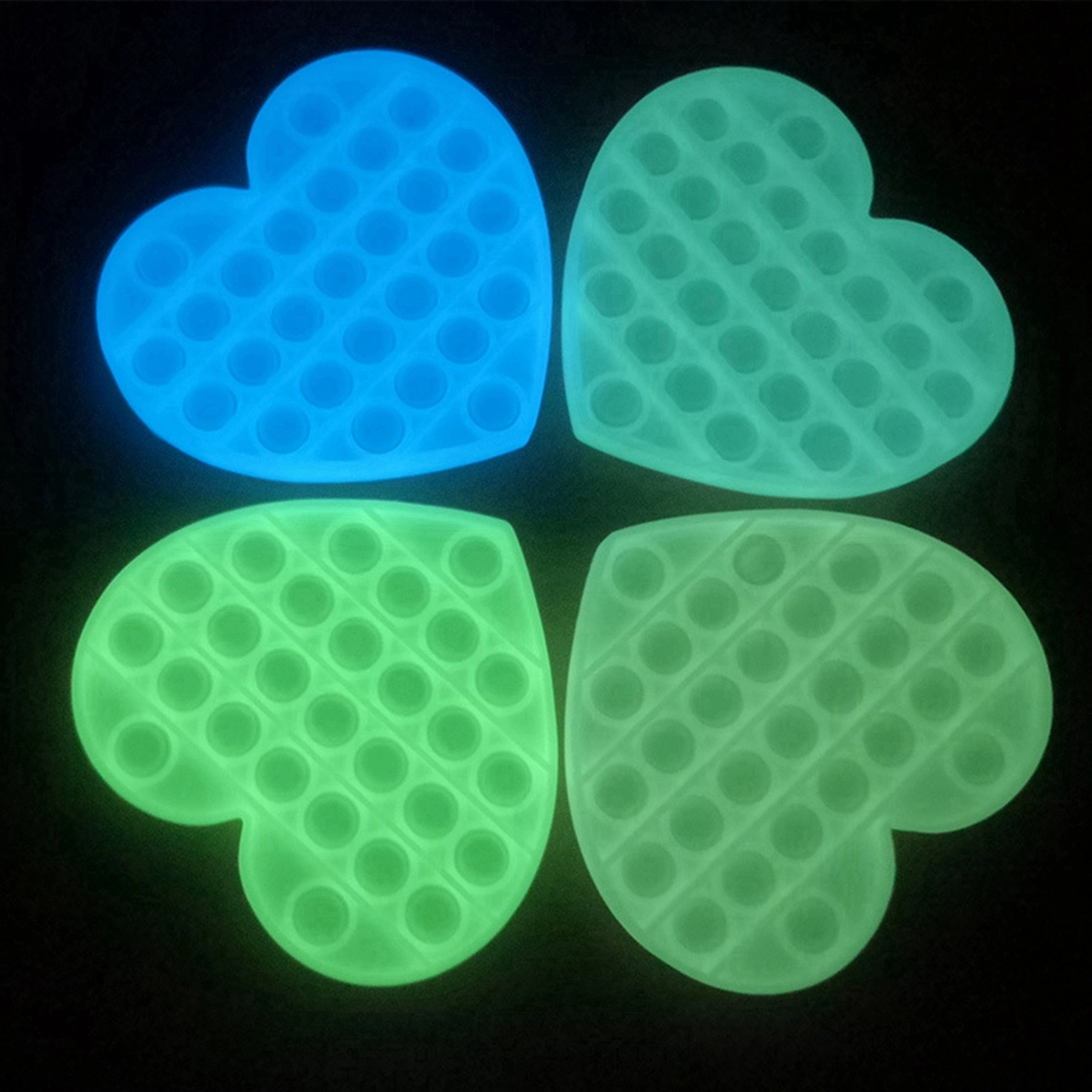 Heart Shape Noctilucence Bubble Sensory Fidget Toy 2
