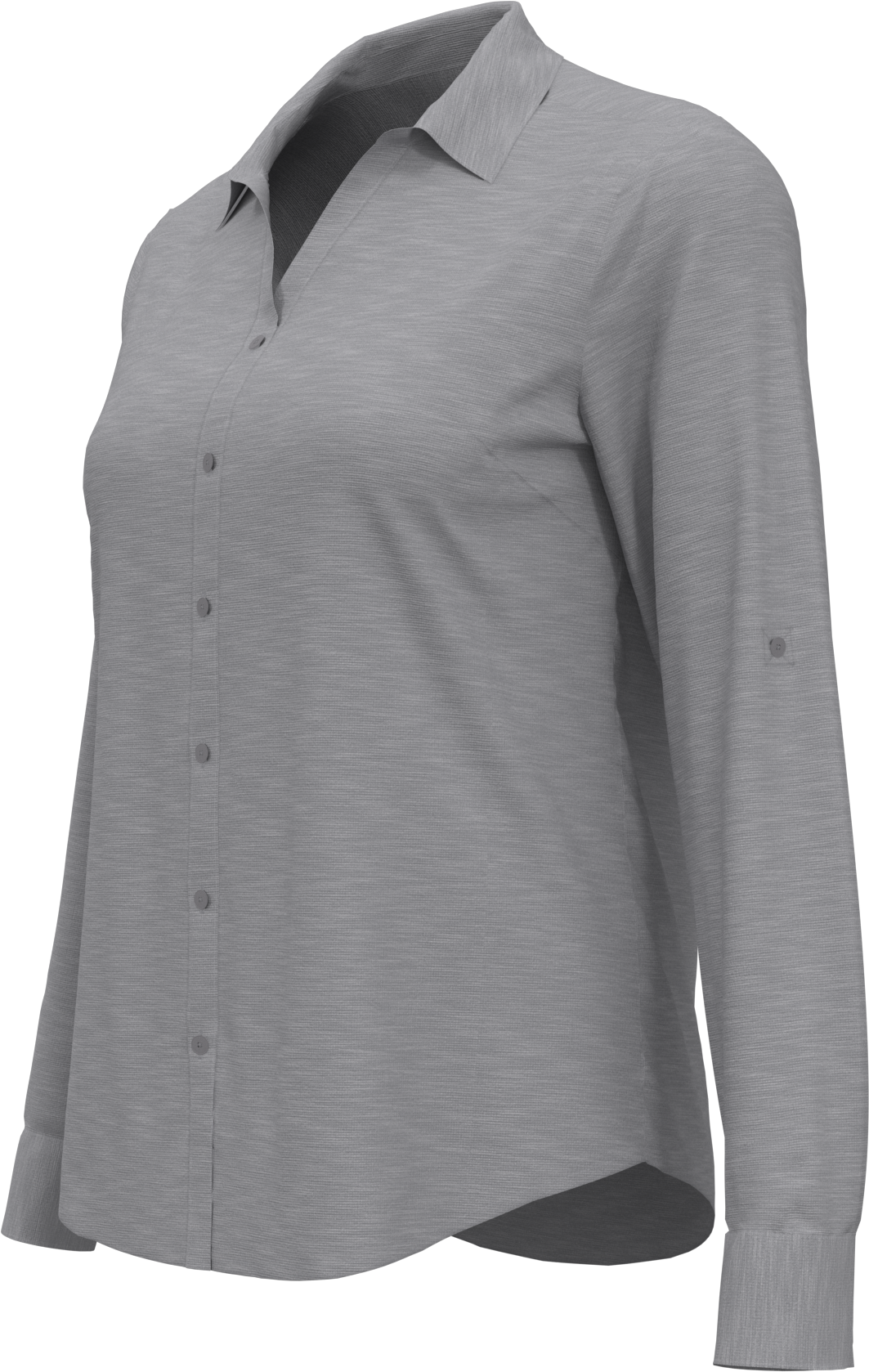 Heather Woven Long Sleeve Button Down Shirt 13