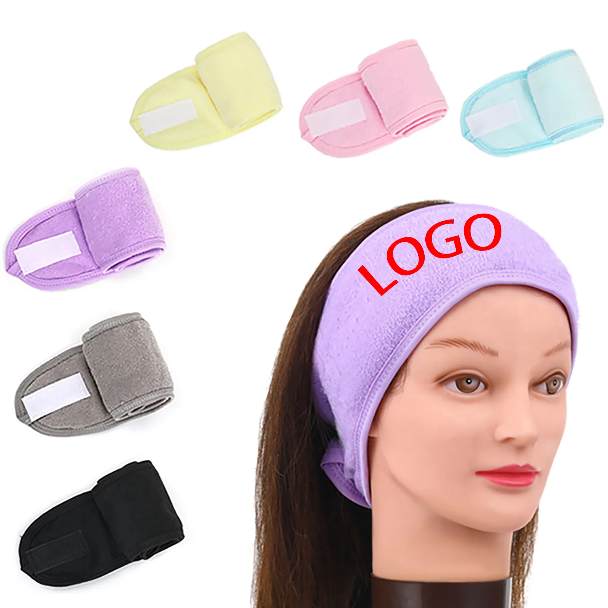 MOQ 50pcs Soft Adjustable Face Wash Headband 3