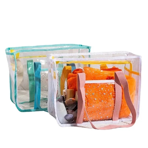 Clear PVC Zipper Beach Tote Bag - Large Capacity 6