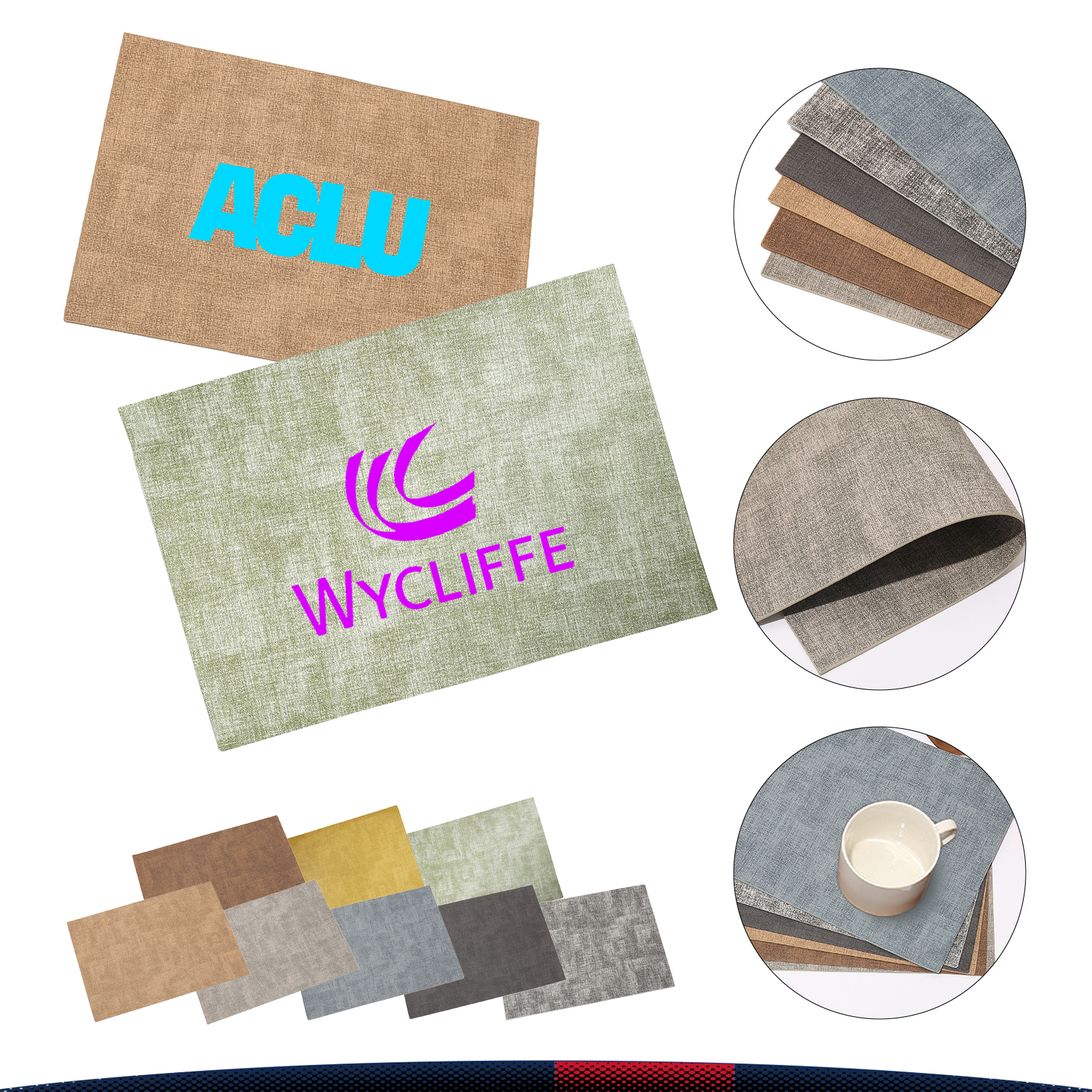 Rectangular Woven PU Leather Placemat 10