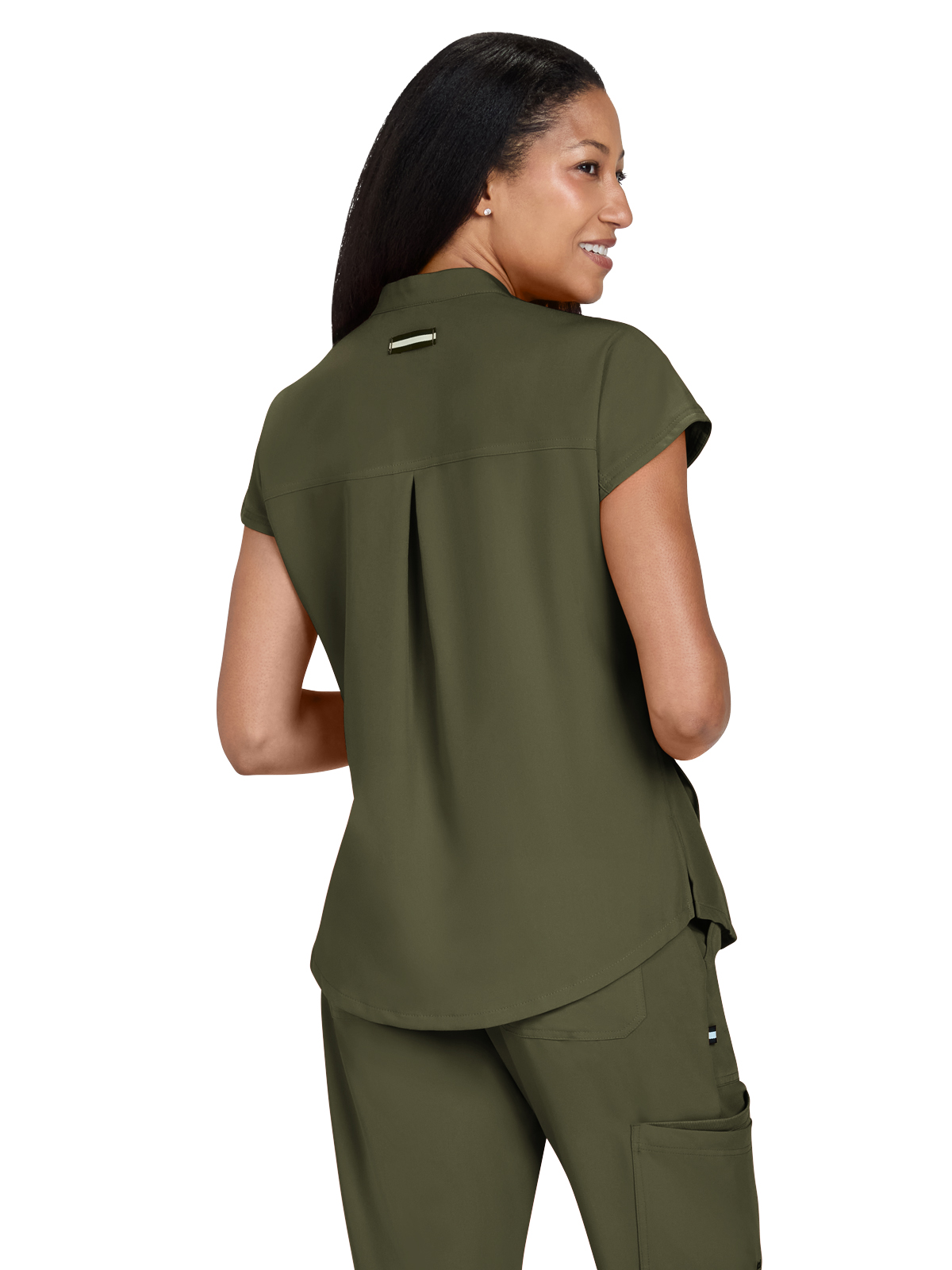 koi - Next Gen - Womens Two-Pocket Button Closure Scrub Top 3