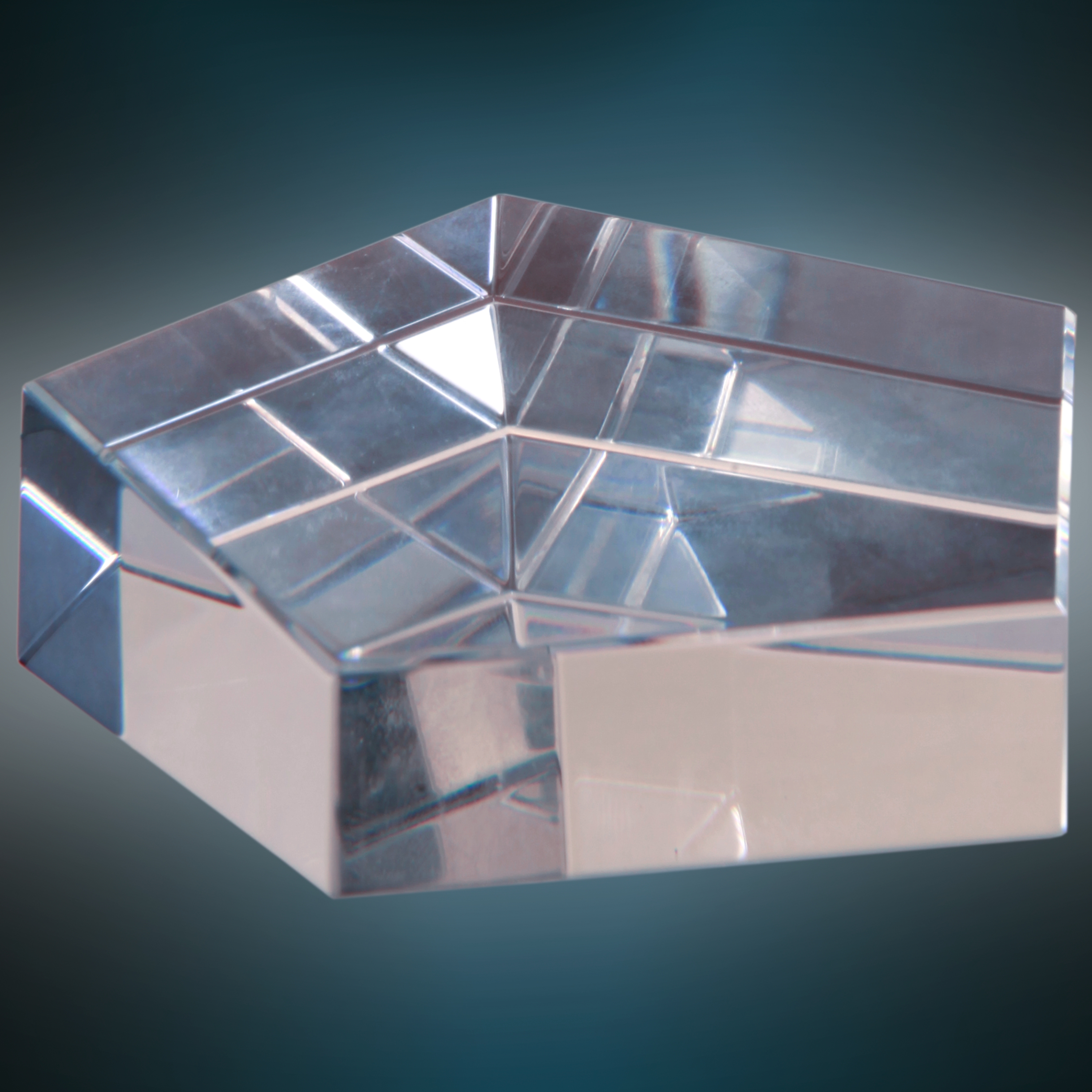 3" x 3" Crystal Pentagon Paperweight Award 3
