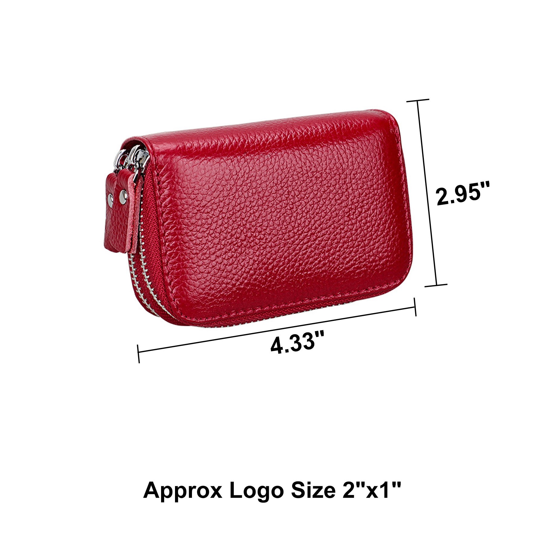 Leather Rfid Double Zippered Accordion Wallet 2
