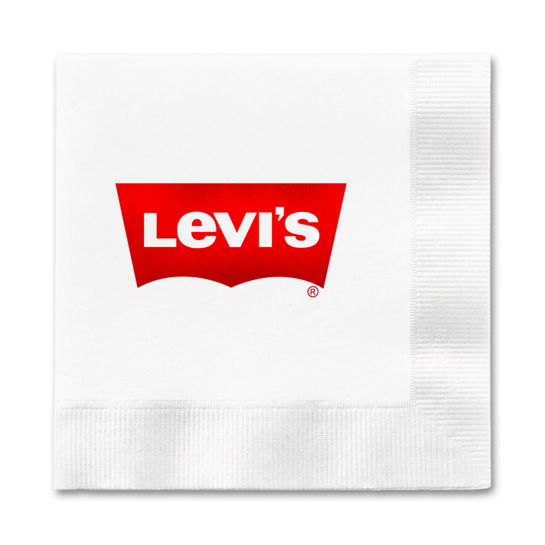 Foil Stamped 1-Ply White Beverage Napkin