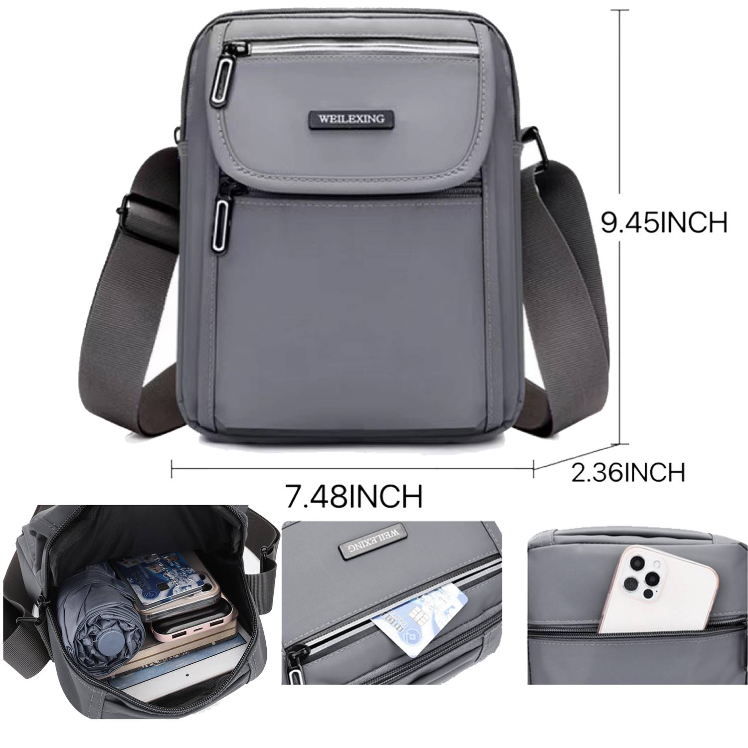 Small Men's Crossbody Waterproof Messenger Bag Purse 1