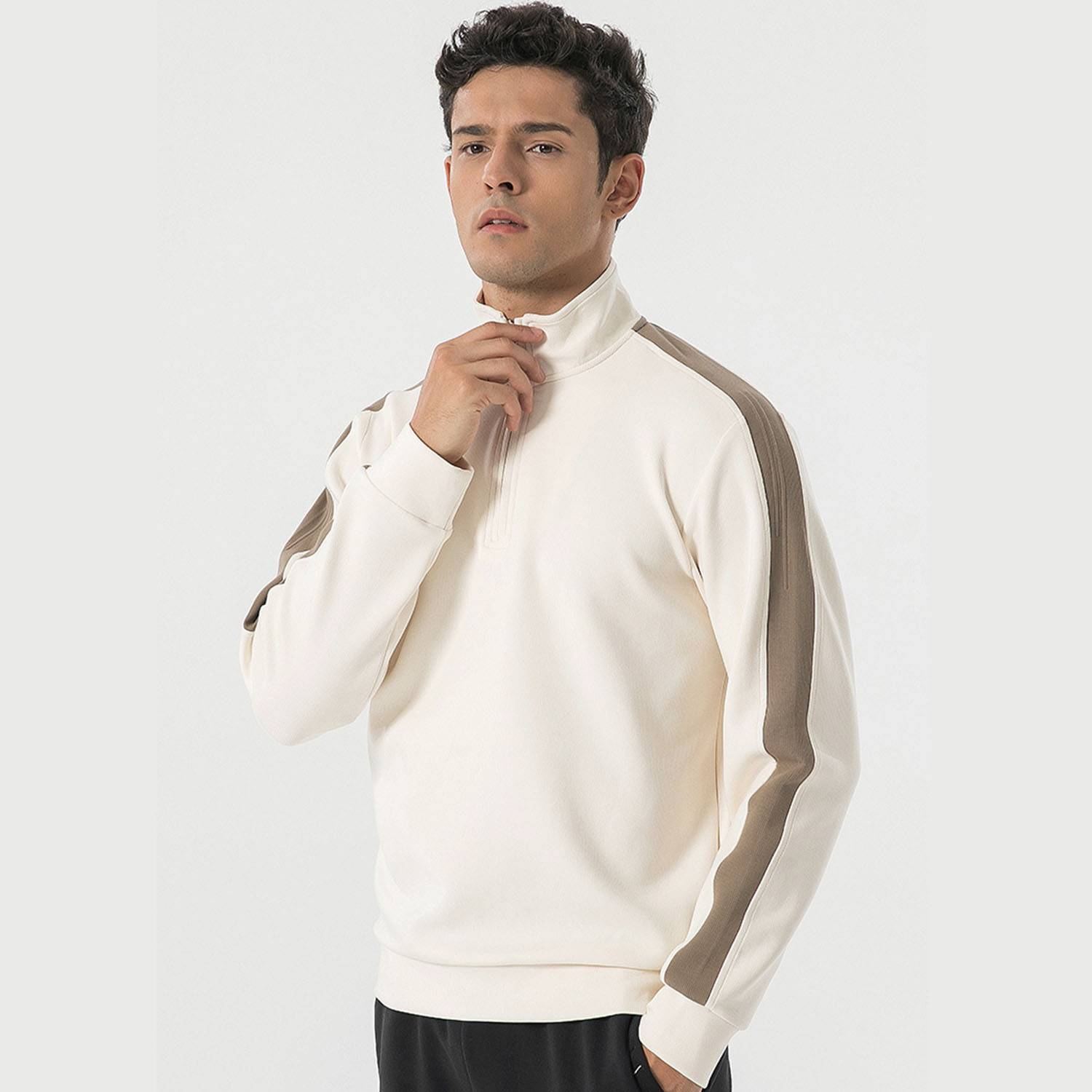 Half zip stand collar sweatshirt, custom hoodie or sweatshirt with logo imprint 3