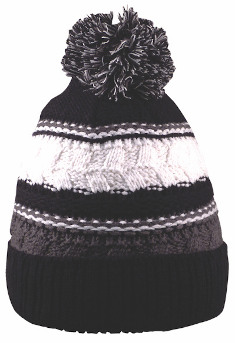 Striped Team Pom Beanie 4