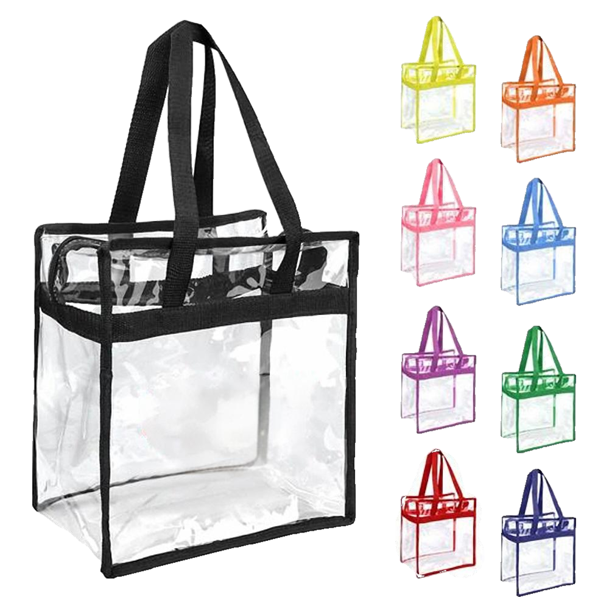 Clear PVC Tote Bag with Colorful Handles 3