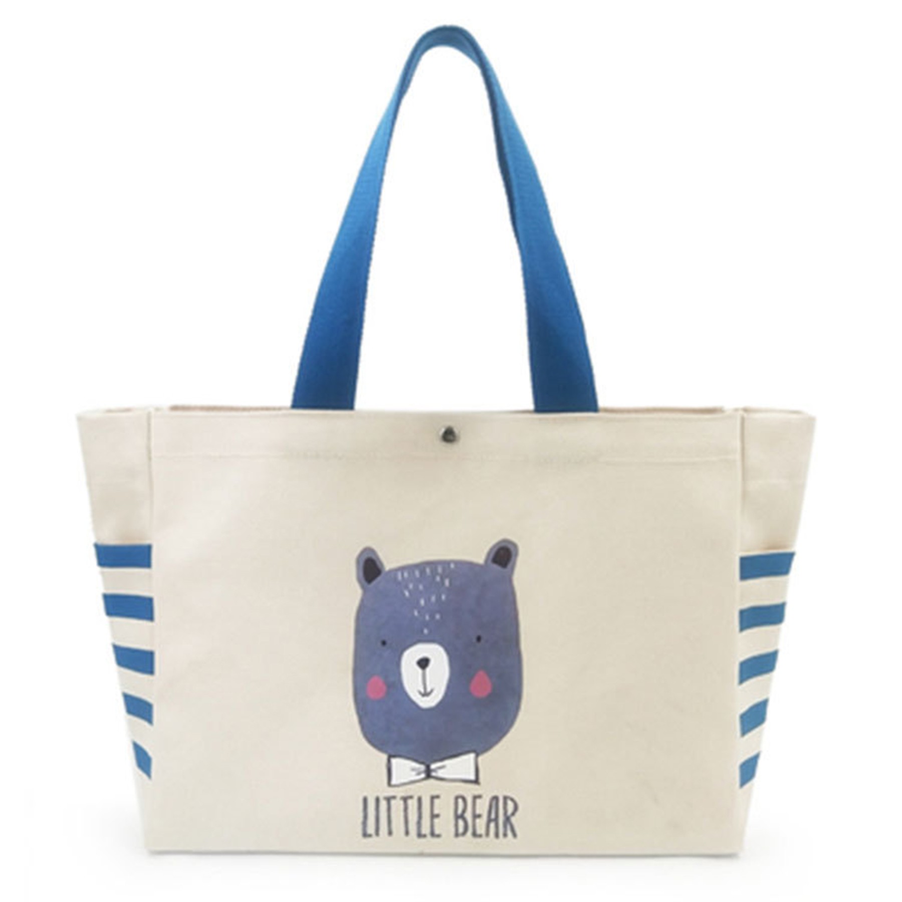 Canvas Handbag With Two Side Pockets, custom tote bag with logo imprint 4