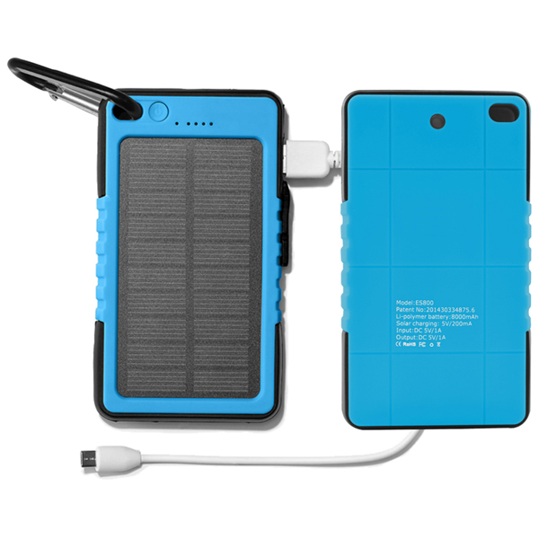 Solar Power Bank 6000mAh W/LED Flashlight 9