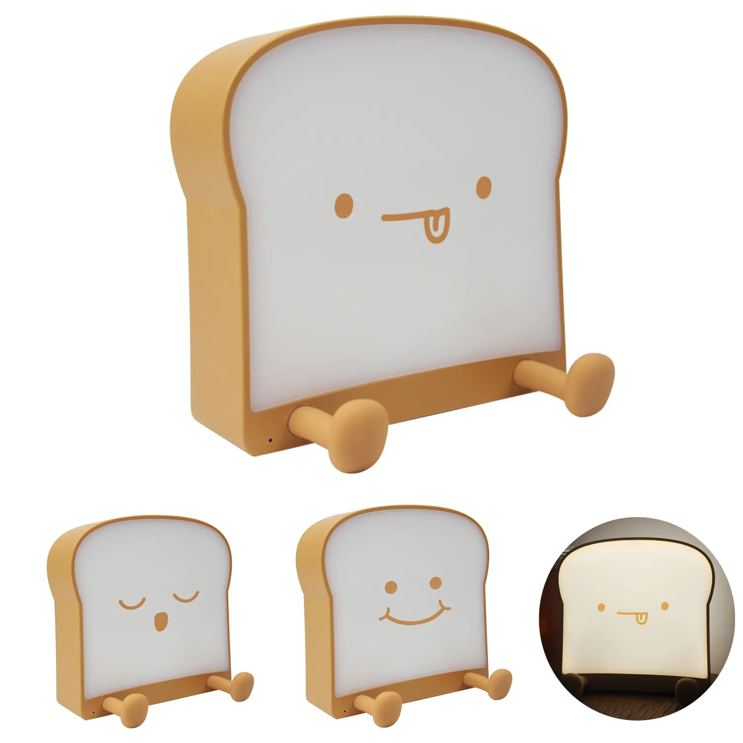 Cute Night Light Toast Bread Led Lamp 1