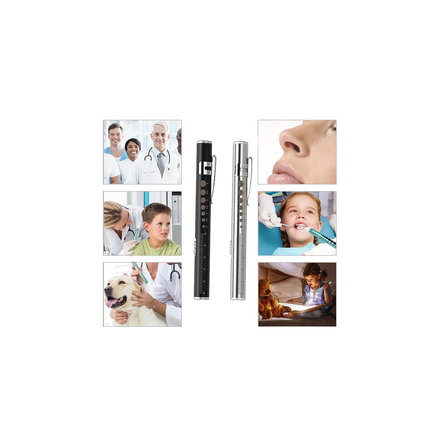 Medical Flashlight Pen With Scale LED Dual Light Source 6