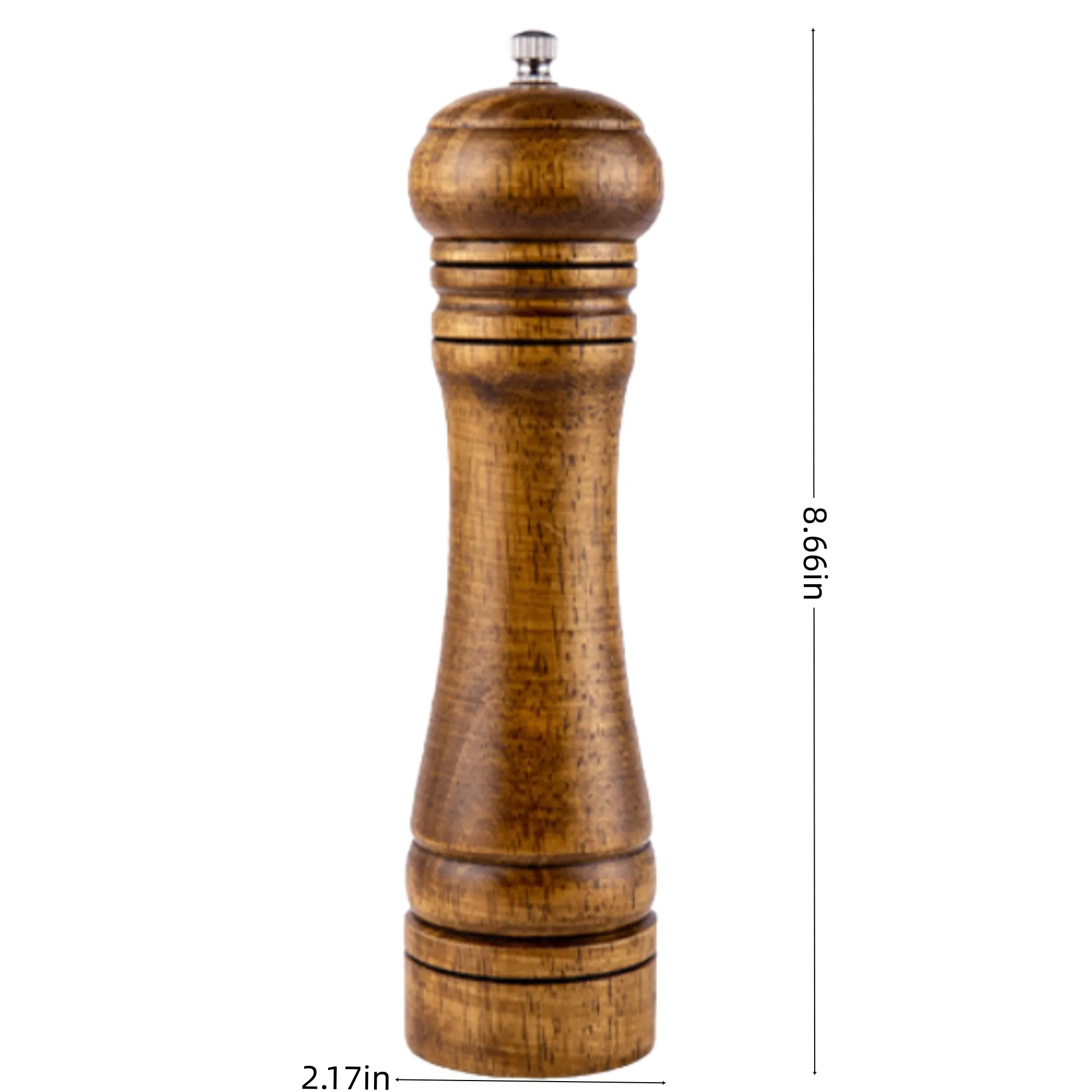 8-inch manual wooden pepper grinder 4