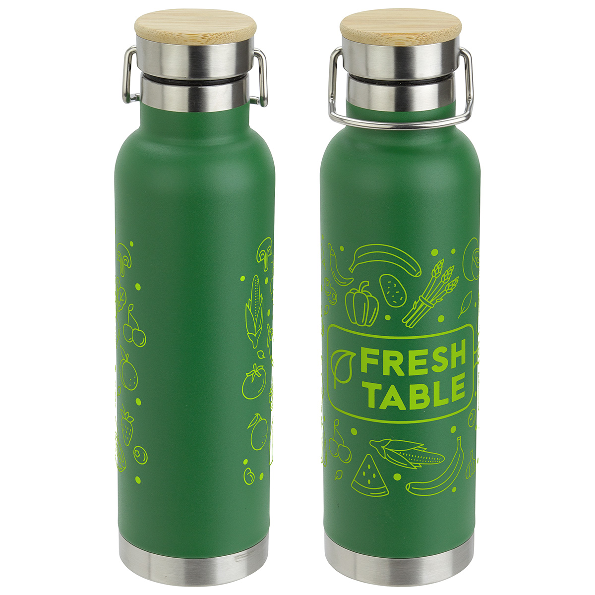 Cusano 22 oz Vacuum Insulated Stainless Steel Bottle with Bamboo Cap, custom water bottle with logo imprint 13