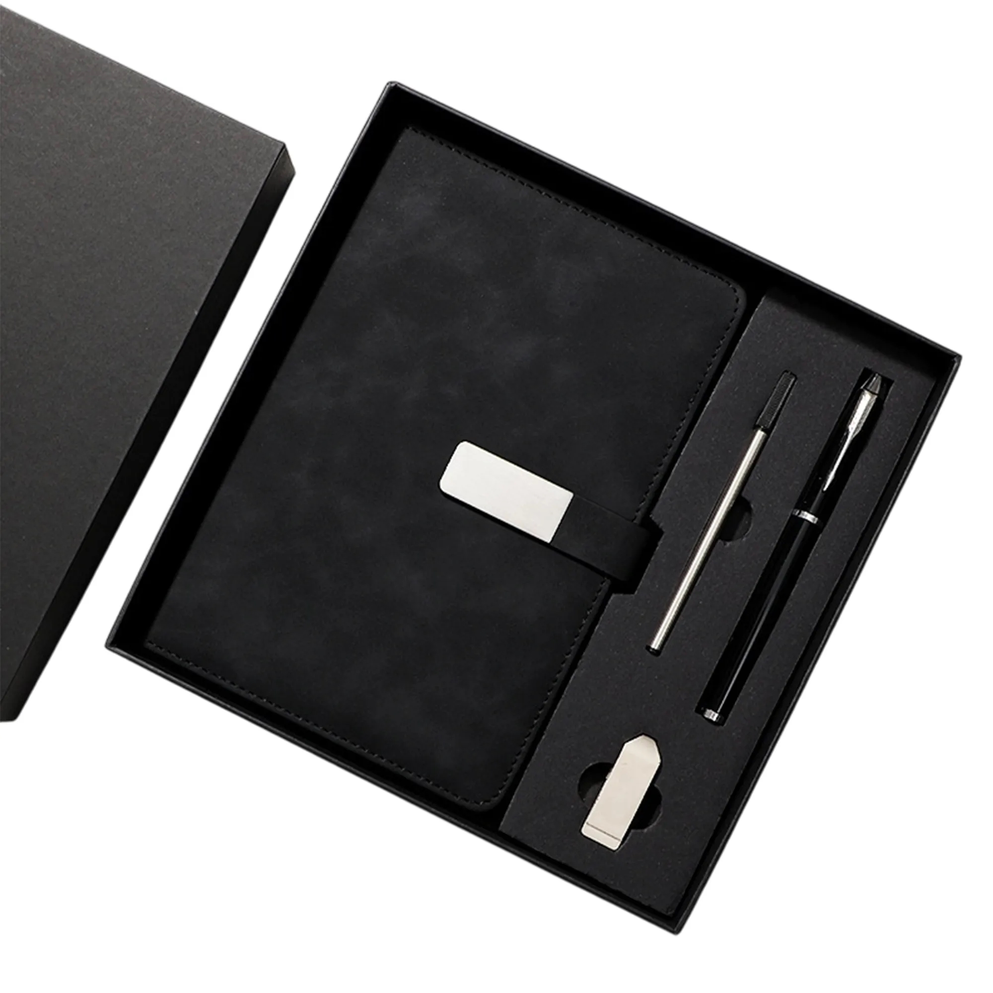 MOQ 50 Faux Leather Snap Notebook Gift Set 2