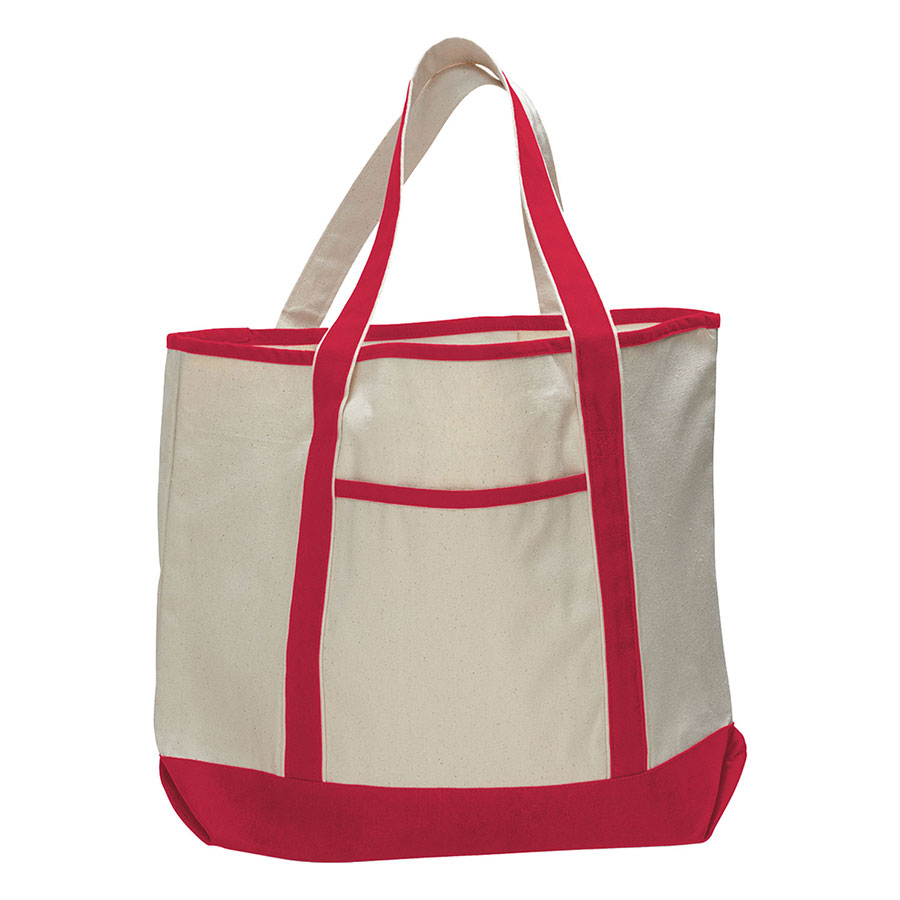 12 oz Cotton Canvas Boat Tote Bag -13.5"W x 16"H x 5D 1