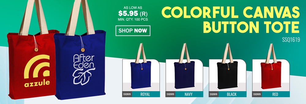 Colorful Canvas Button Tote, custom tote bag with logo imprint 10