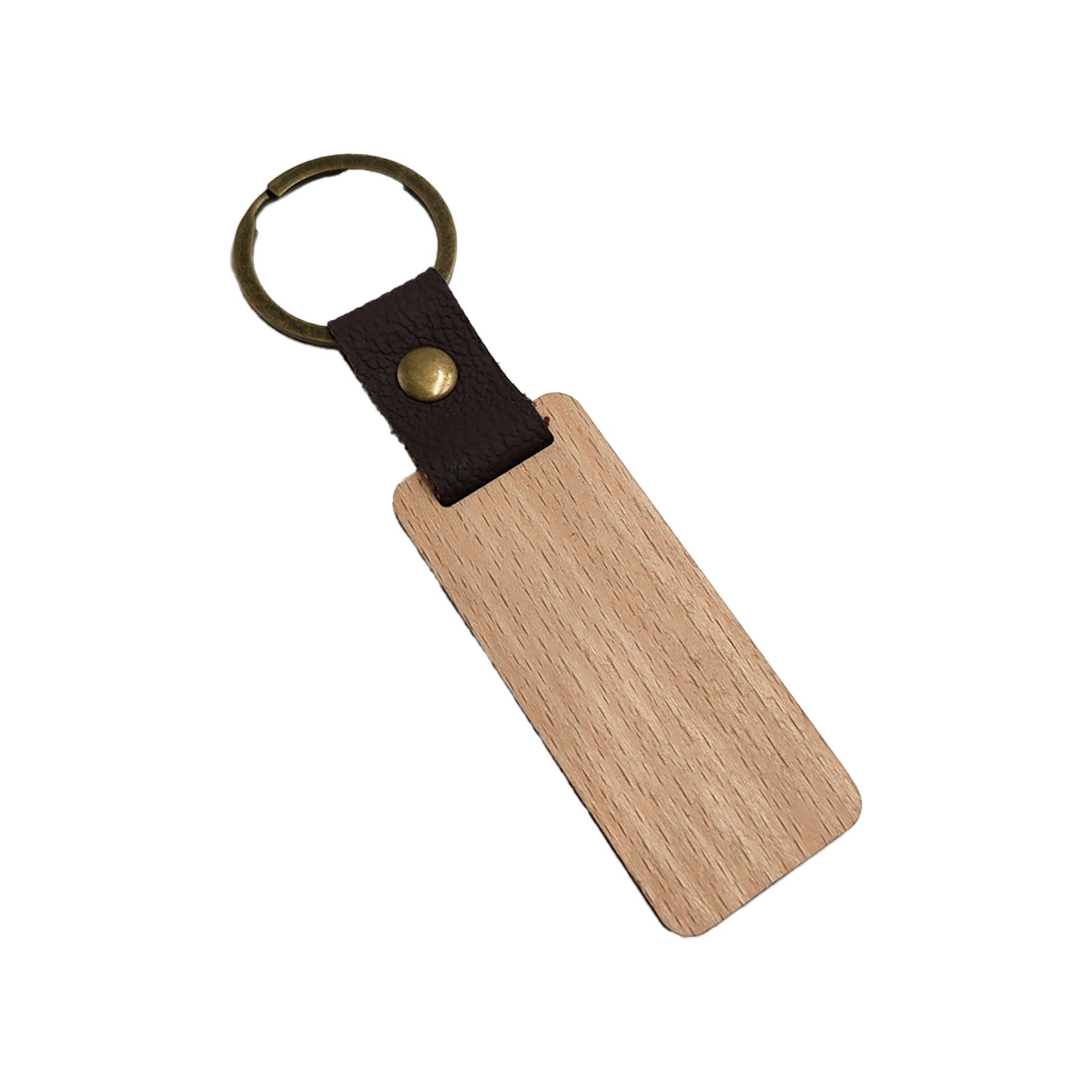 Wood And Leather Motivational Key Chains With Key Rings 3