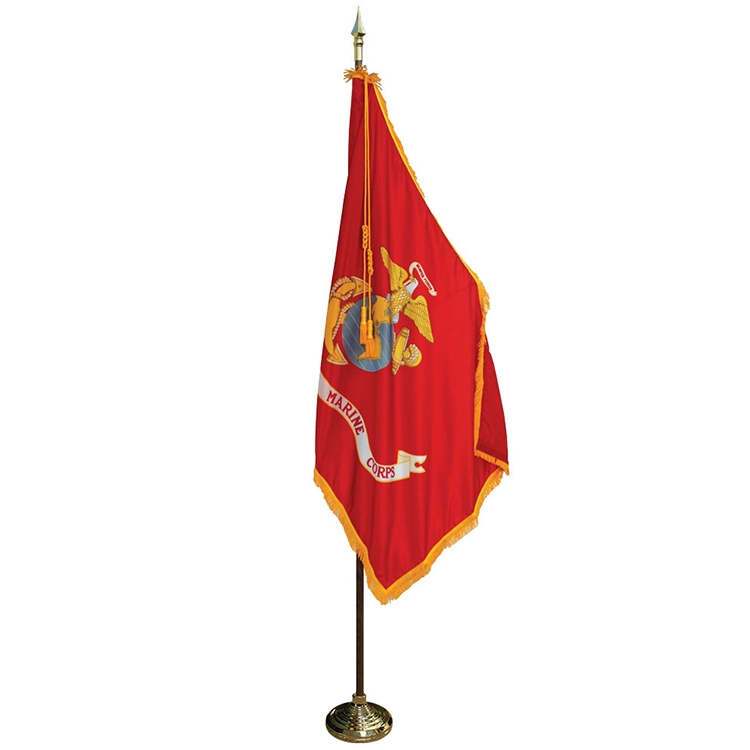 7' Pole & 3' x 5' Flag - Marine Corps Indoor Presentation Set 2