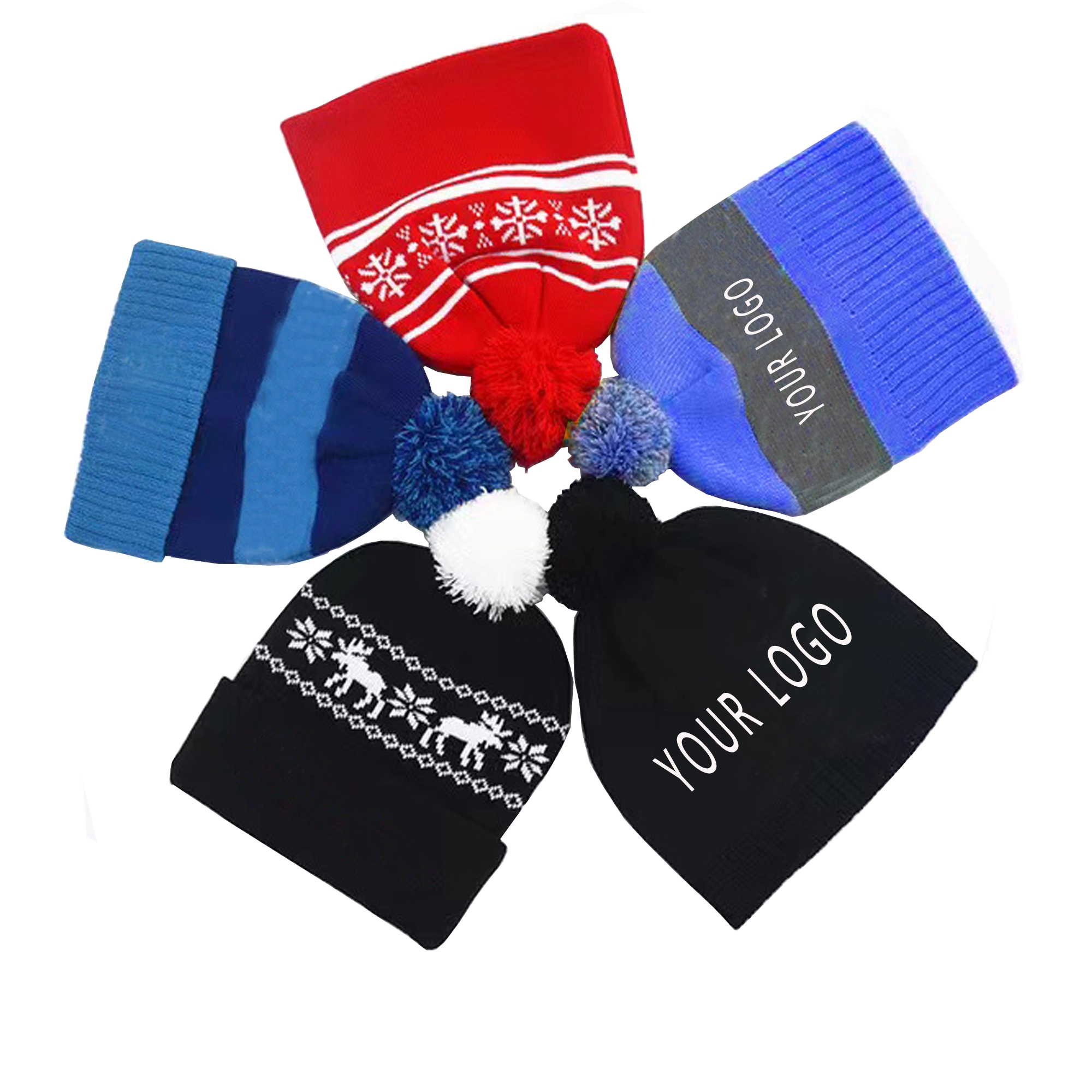 Custom Knit Beanie With Pom MOQ 100pcs 2