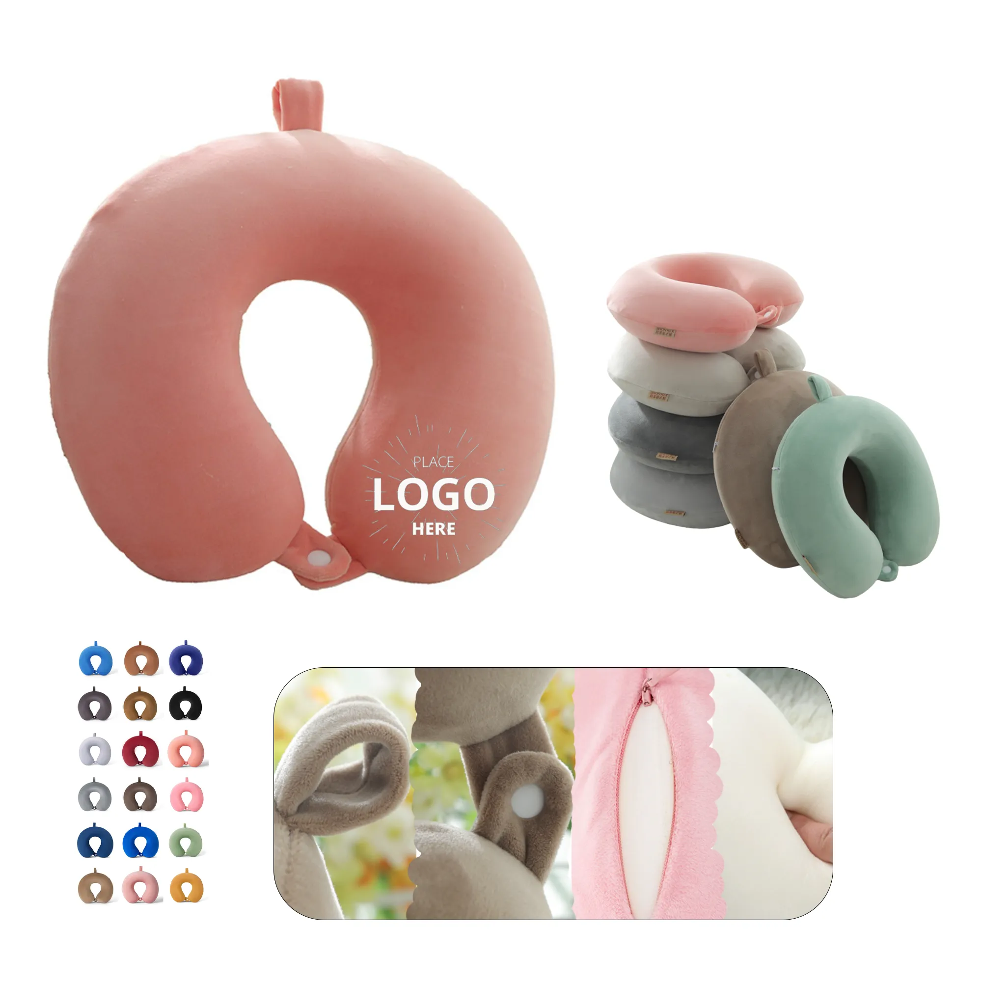 Custom Memory Foam Travel Neck Pillow MOQ 30pcs 2