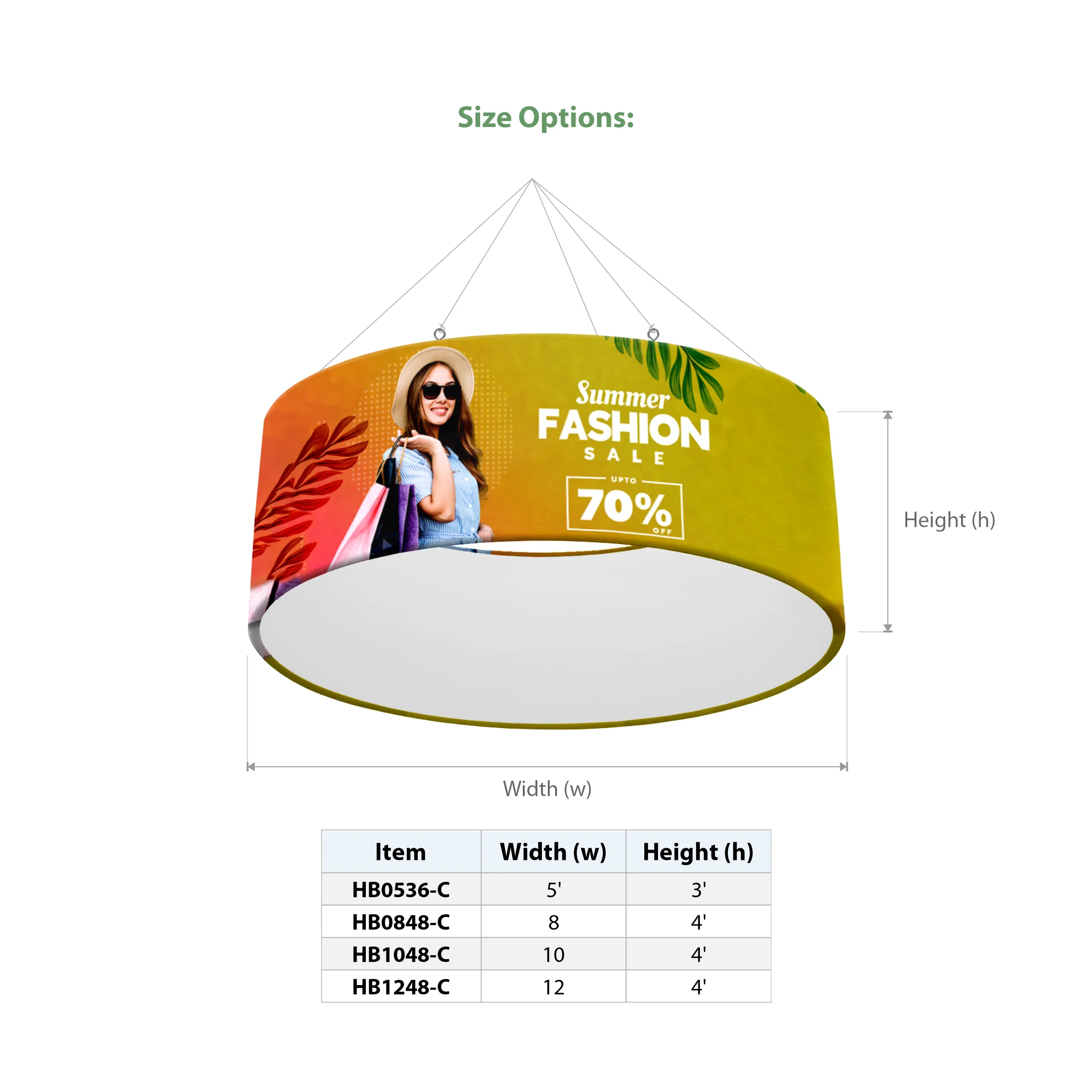 12' Circular Hanging Banner Kit (Hardware + Banner) 10