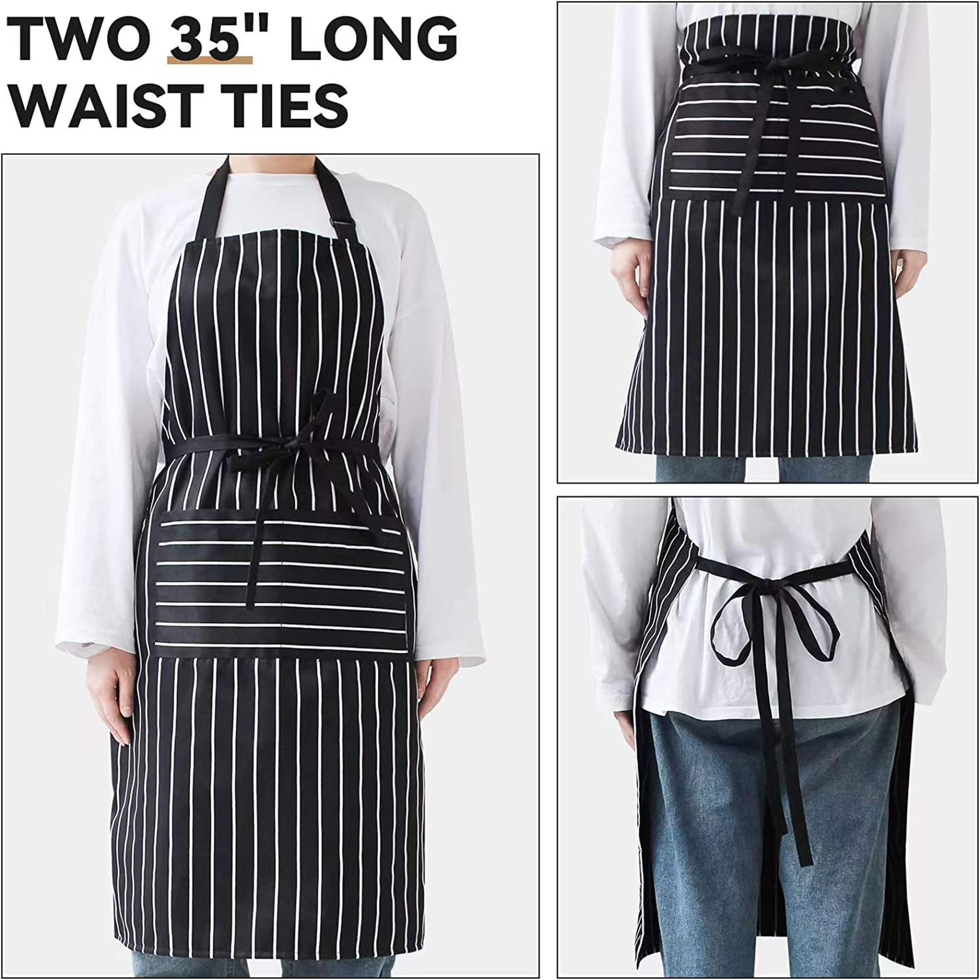 Adjustable Cooking Aprons With 2 Pockets 2